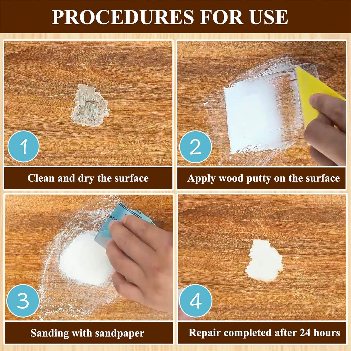 White Wood Filler, White Wood Putty, Paintable Stainable Wood Repair Putty, 9.87 Ounce Wood