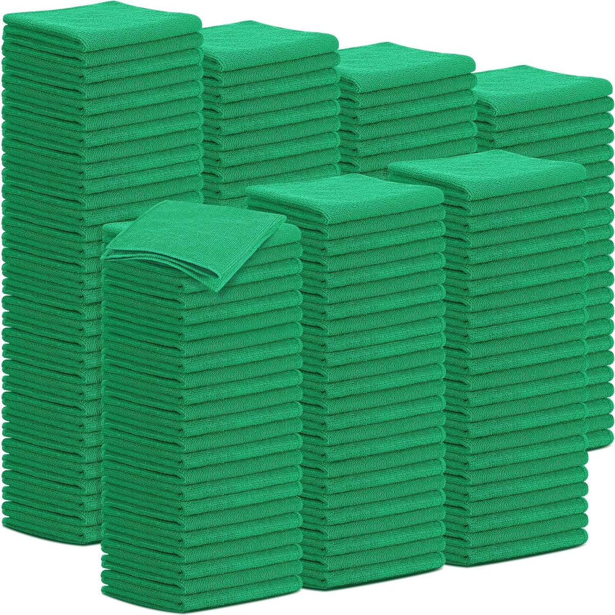 Tenare 100 Pack 12'' x 12'' Microfiber Cleaning Cloths Reusable Cleaning Rags Bulk Microfiber
