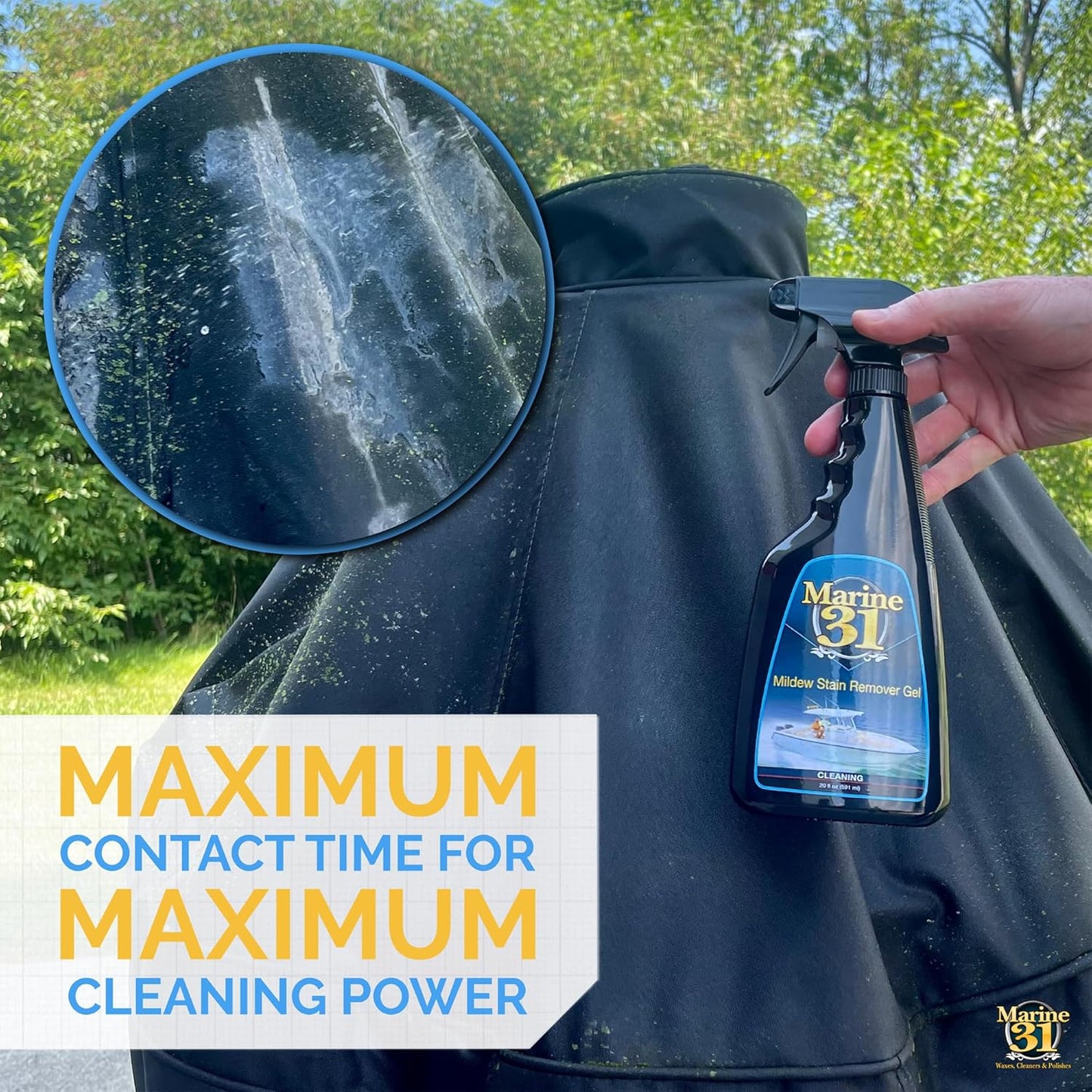 Marine 31 Mildew Stain Remover Gel | Thick Gel Formula for Marine, Boat, Home & Patio | Removes