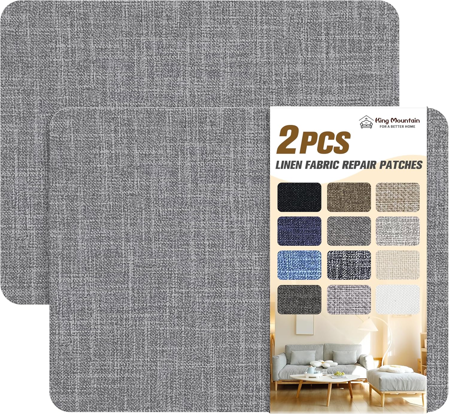 Fine Linen Repair Patches, Self-Adhesive Linen Fabric Patches, 8X11 inch 2 PCS, Multi Color, Can be