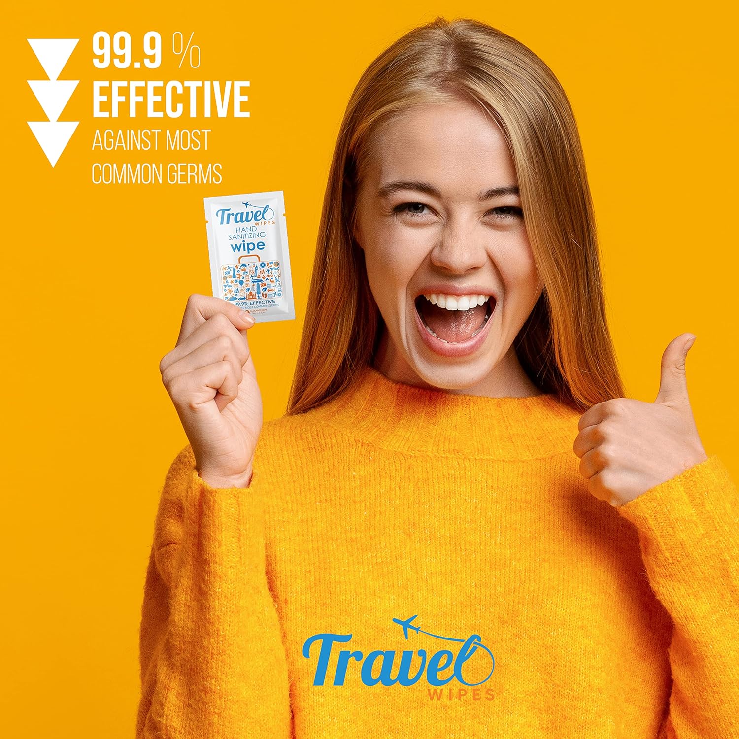 Hand Sanitizing Travel Wipes – 30ct Individually Wrapped | Fragrance-Free, Moisturizing, 70%
