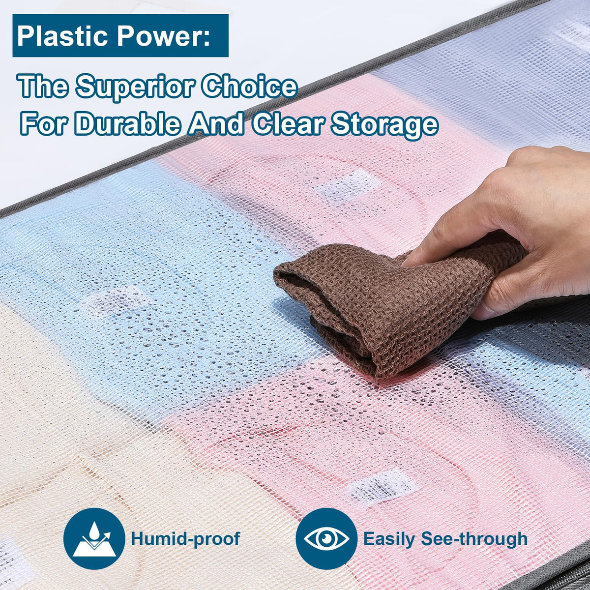 2 Pack Under Bed Storage Containers Bins, Humid-Proof Plastic Underbed Storage Bins, Clothes