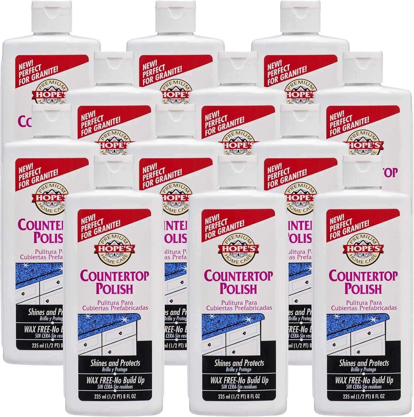 HOPE'S Countertop Restoration Polish, Streak-Free Kitchen Counter Cleaner, No Buildup Countertop