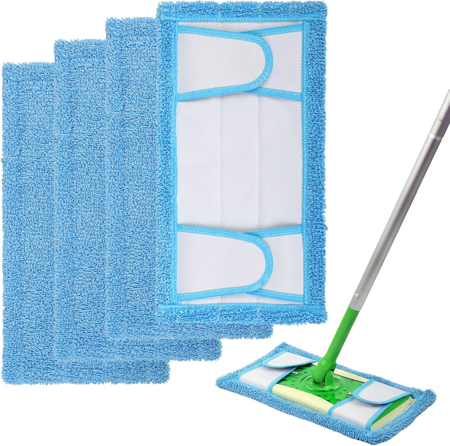Reusable Mop Pad for Swiffer Sweeper Mop, 12.5'' Microfiber Mop Pad Refill Washable for Hard Floor