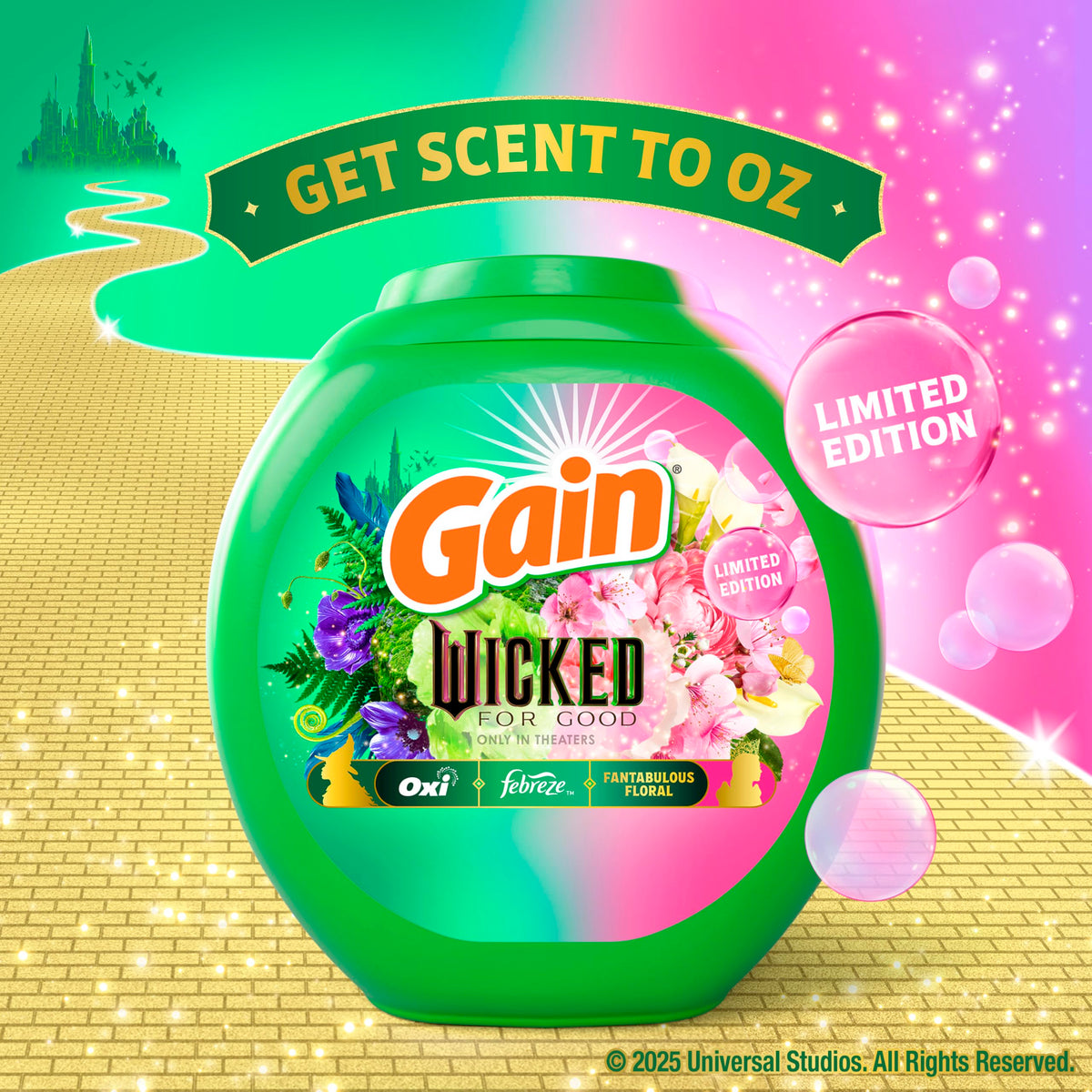 Gain Flings! "Wicked: For Good" Limited Edition Laundry Detergent Pacs, 42 Count, Fantabulous