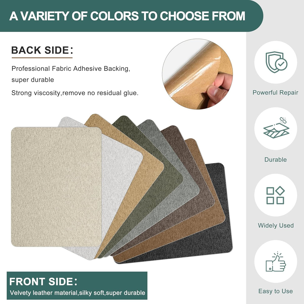 Azobur Couch Patch Repair Fabric,Microfiber Fabric, Self-Adhesive, for Sofa Repair and Upholstery