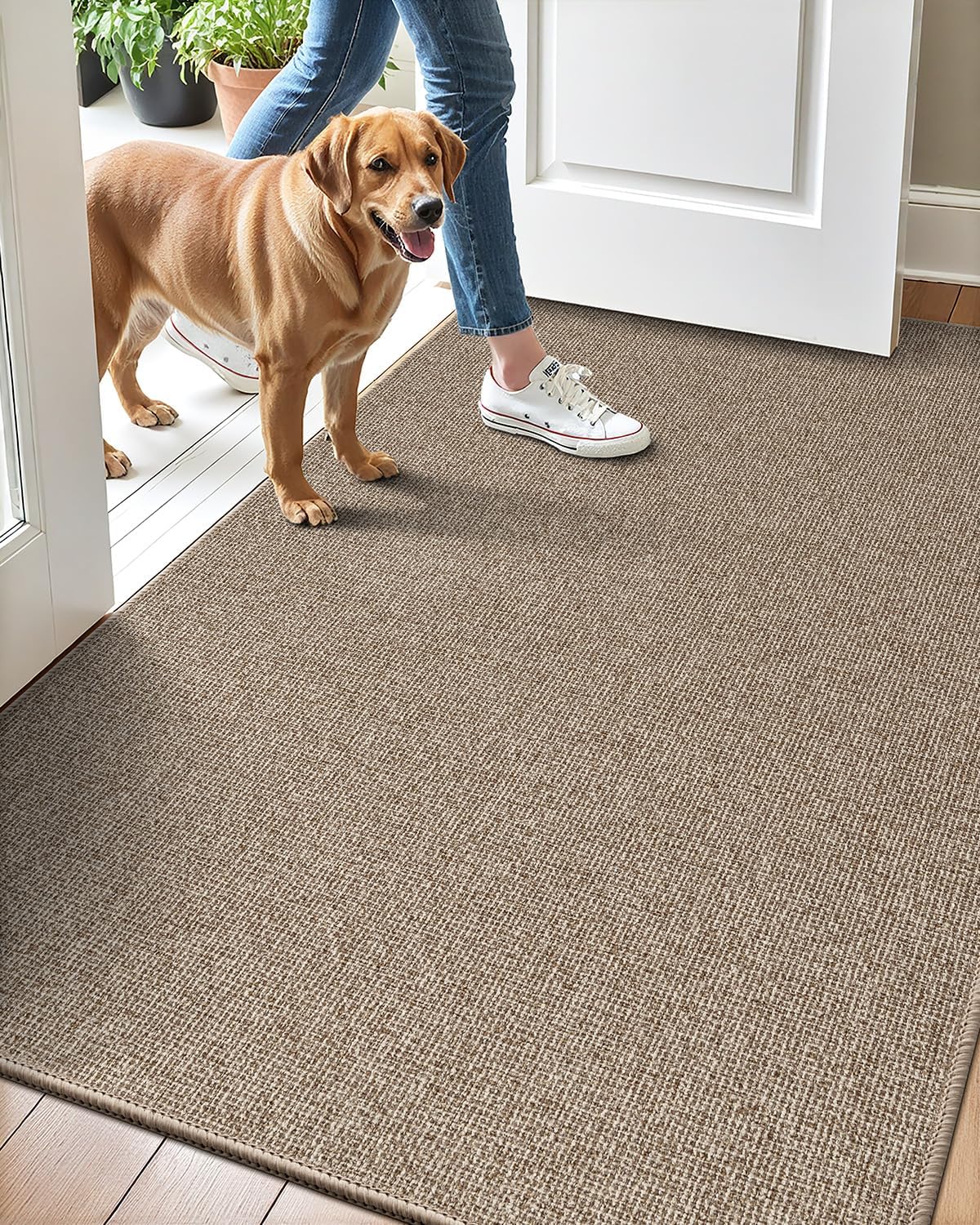 LUMI Indoor Door Mat 36"x56", Ultra Thin Low Profile Non-Slip Doormat for Home Entrance, Absorbent
