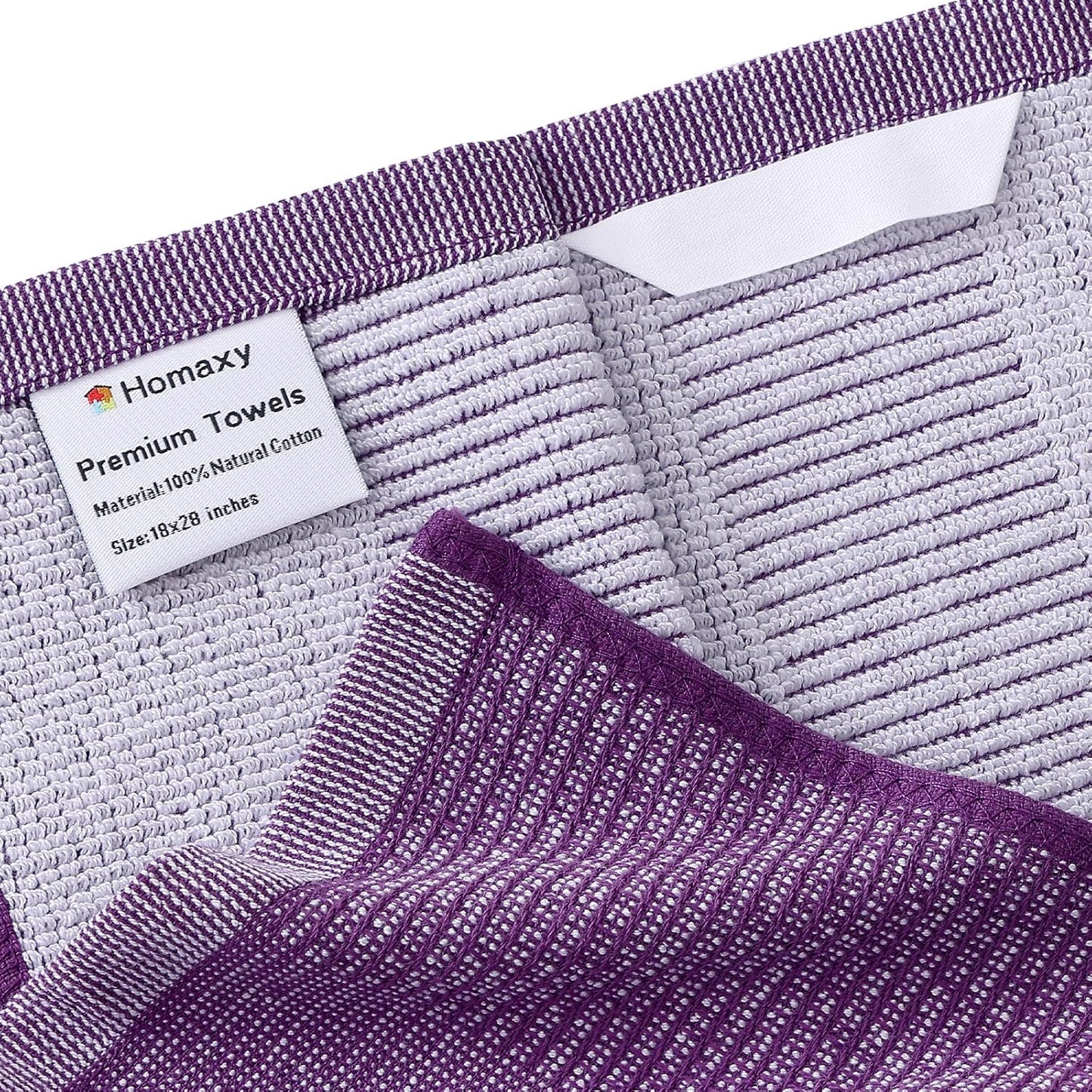 Homaxy Premium Kitchen Towels(18”x 28”, 12 Pack), Large Cotton Kitchen Hand Towels, Flat and Terry