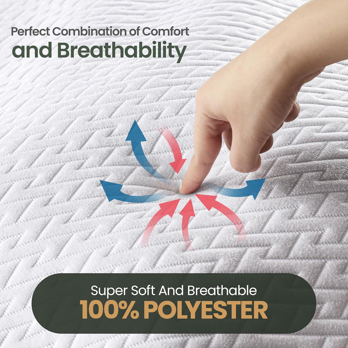 Utopia Bedding Waterproof Mattress Protector Queen Size, Premium 3D Air Soft Fabric Mattress Cover