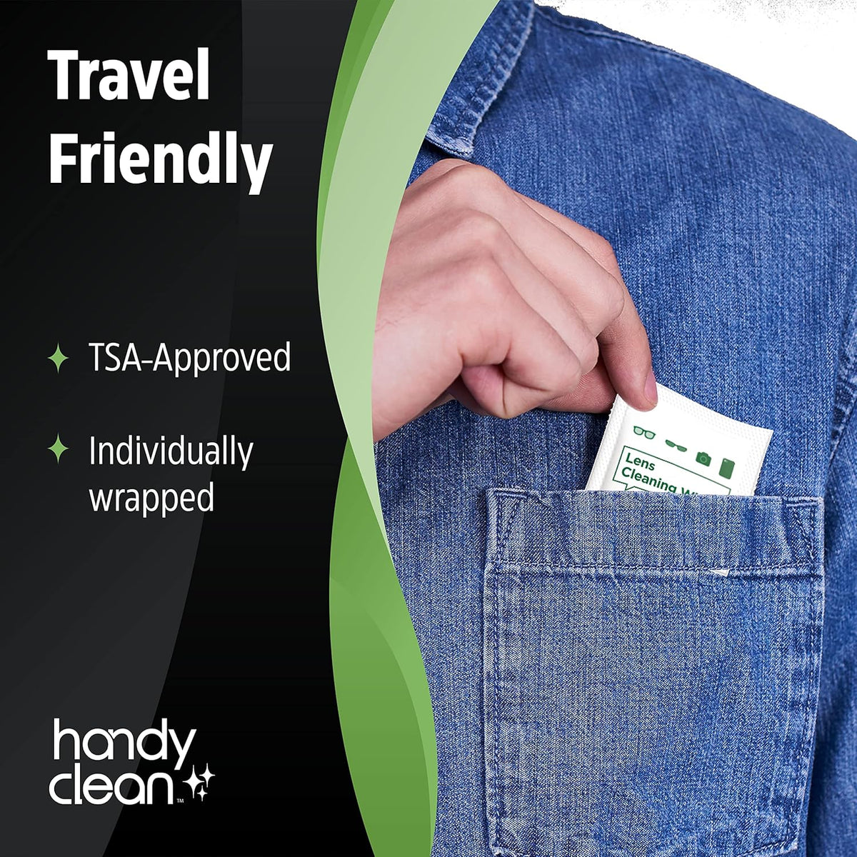 HandyClean Pre-Moistened Lens Cleaning Wipes, Eyeglass Wipes, Screen Wipes, 100 ct of 6 x 5 inches