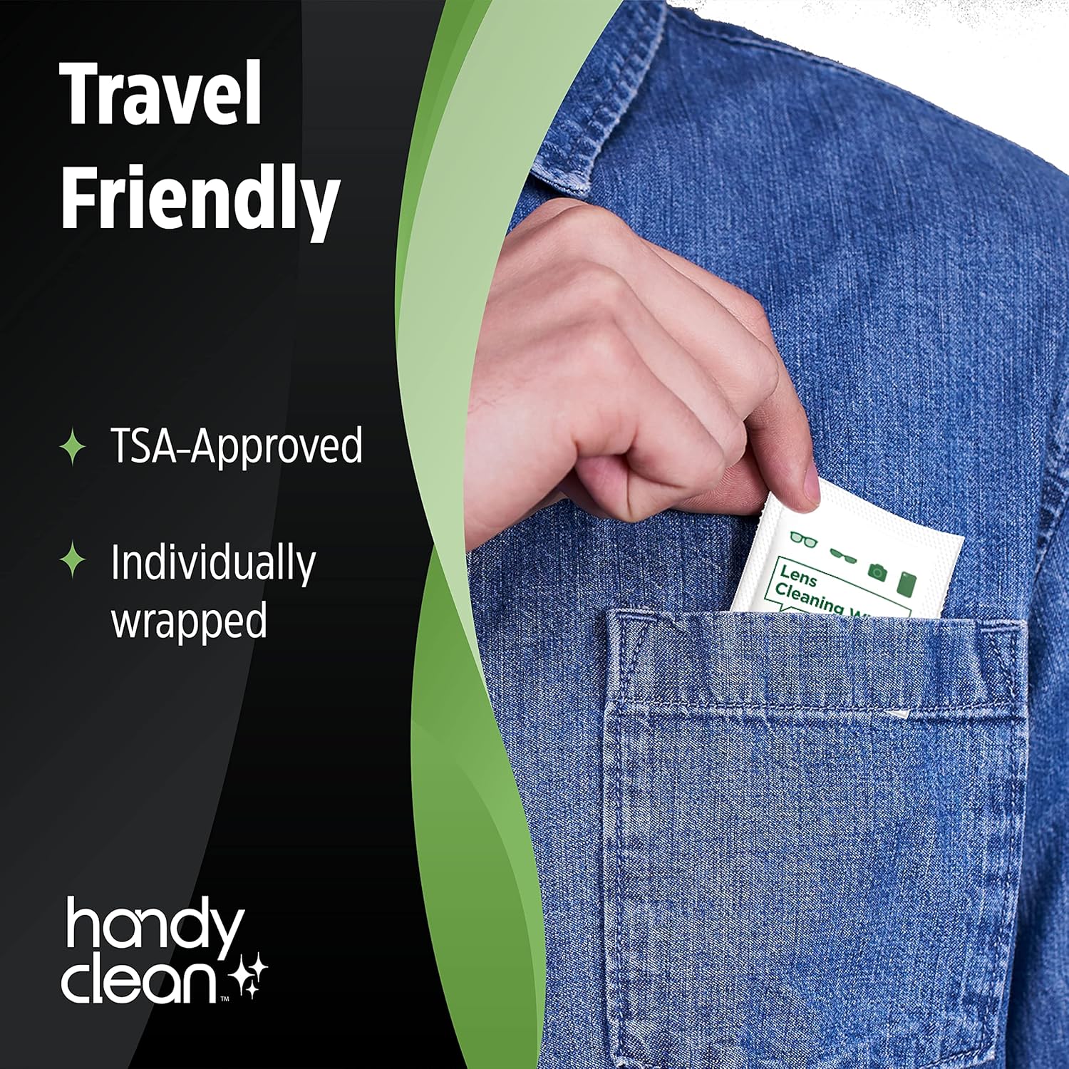 HandyClean Pre-Moistened Lens Cleaning Wipes, Eyeglass Wipes, Screen Wipes, Case of 8 Boxes - 200