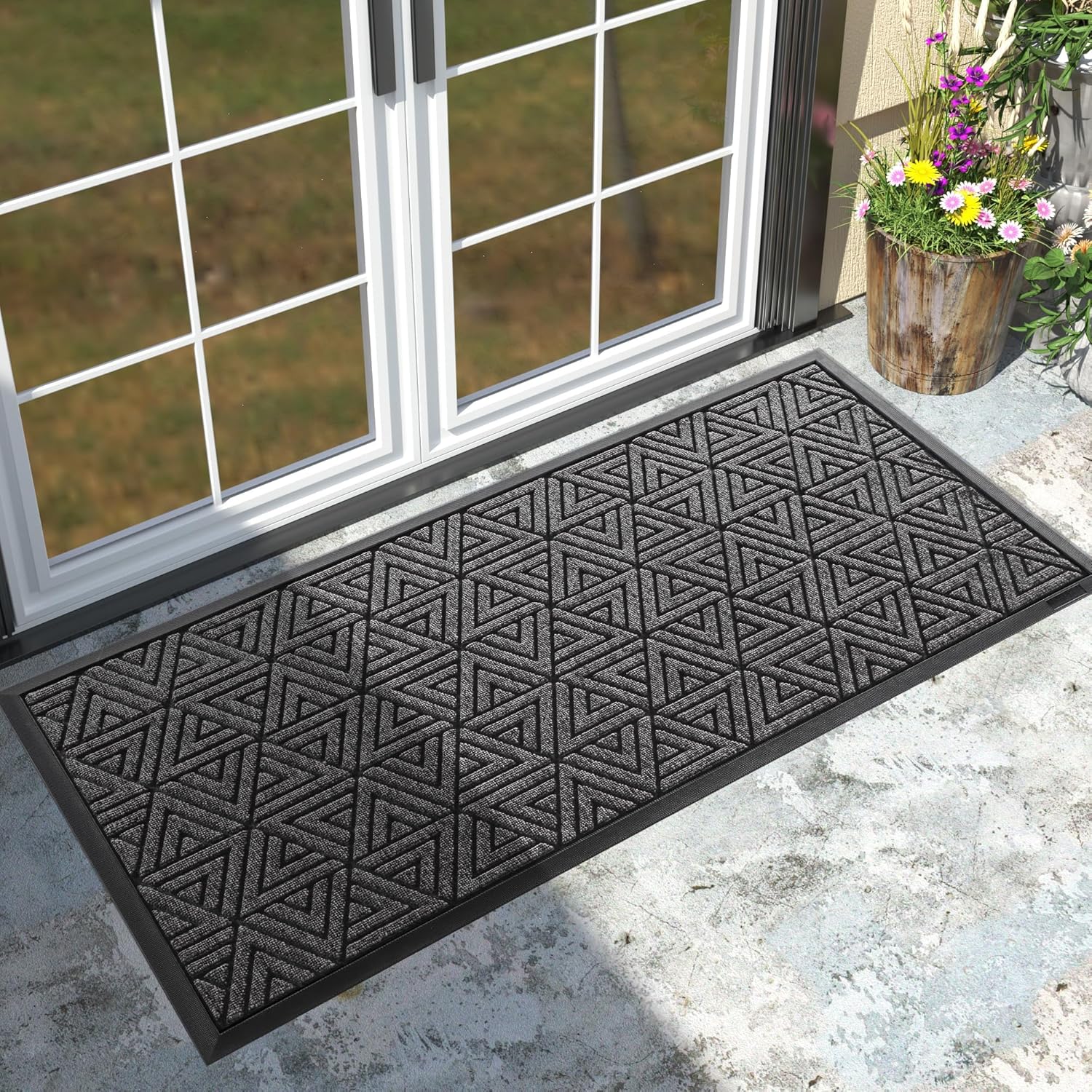 Yimobra Large Door Mat 47x24, All-Weather Waterproof Non-Slip Welcome Matt Outdoor, Heavy Duty Non