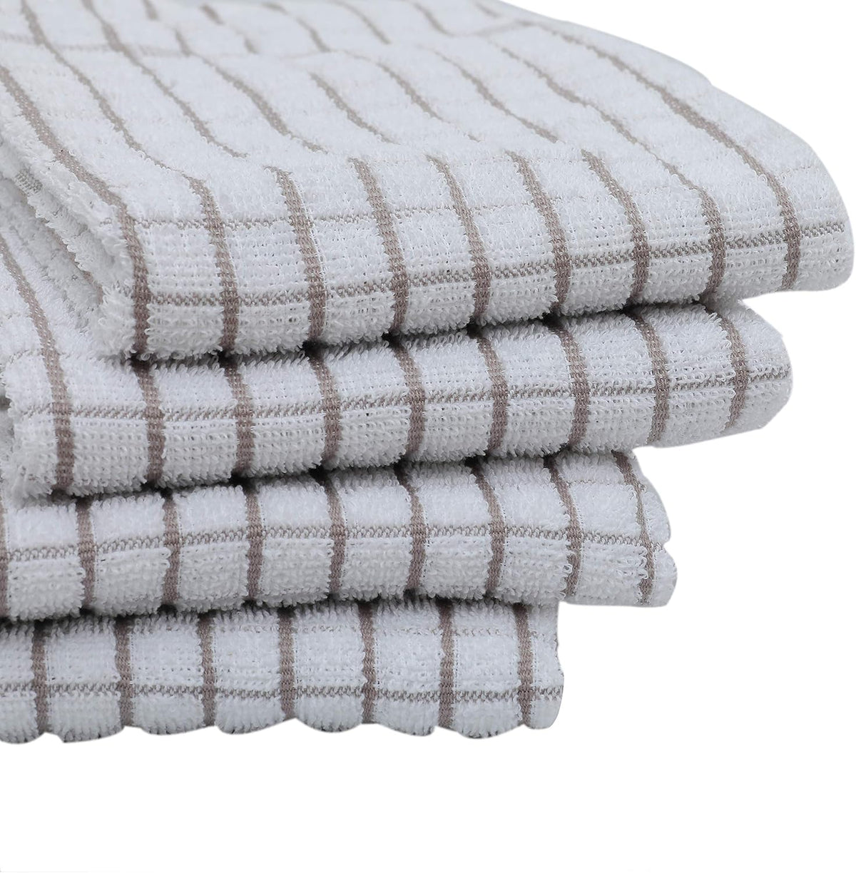 AMOUR INFINI Kitchen Towels Set of 4 - Highly Absorbent, Super Soft Terry Cotton 20x28 Inch Dish