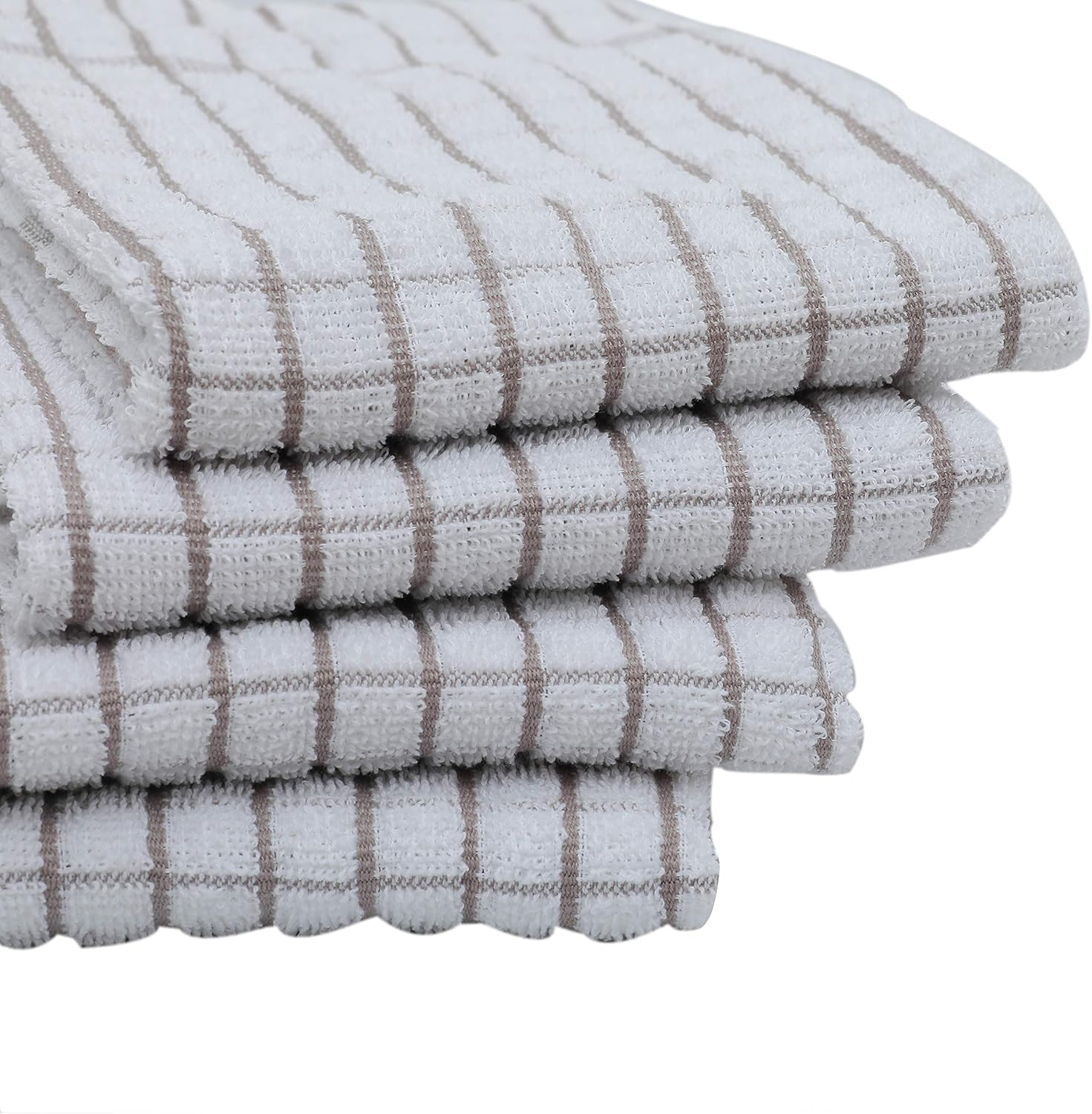 AMOUR INFINI Kitchen Towels Set of 4 - Highly Absorbent, Super Soft Terry Cotton 20x28 Inch Dish