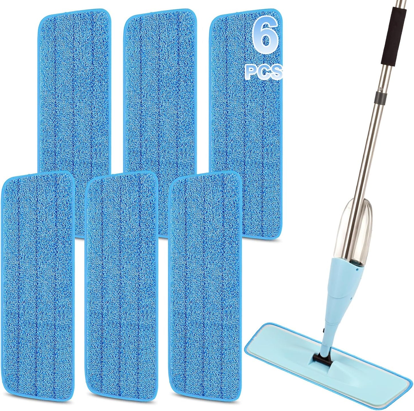 16.5 Inch Reusable Mop Pads Microfiber Spray Mop Replacement Heads for Wet/Dry Mops Compatible with