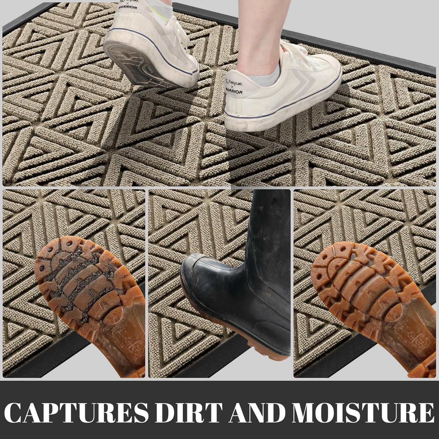 Yimobra Large Door Mat 36x24, All-Weather Waterproof Non-Slip Welcome Matt Outdoor, Heavy Duty Non