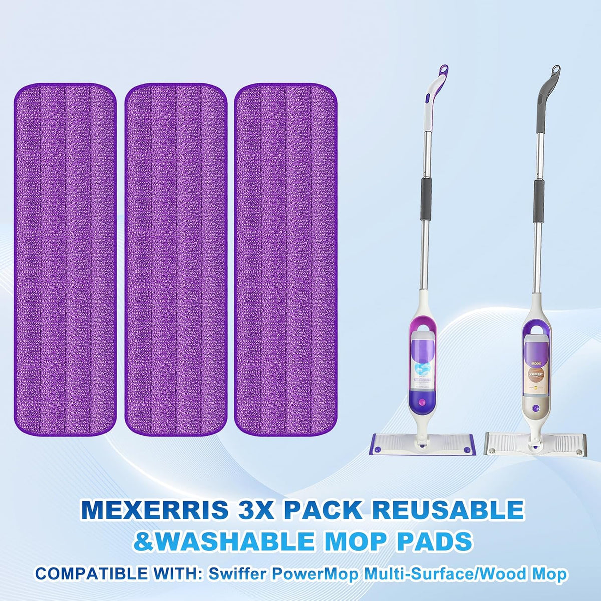 Spray Mops for Hardwood Floor Cleaning - MEXERRIS Microfiber Wood Floor Mop with 3 Reusable