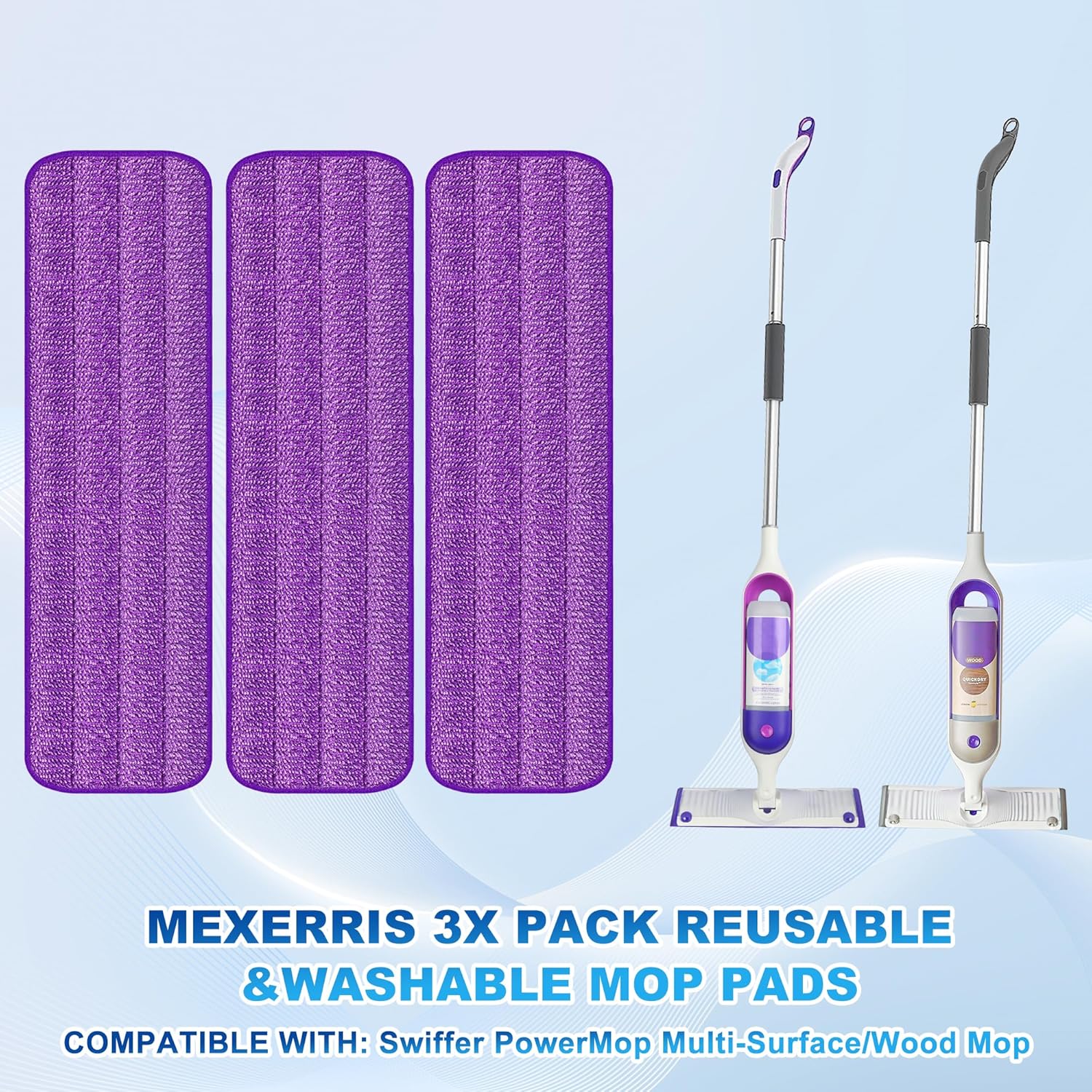 Spray Mops for Hardwood Floor Cleaning - MEXERRIS Microfiber Wood Floor Mop with 3 Reusable