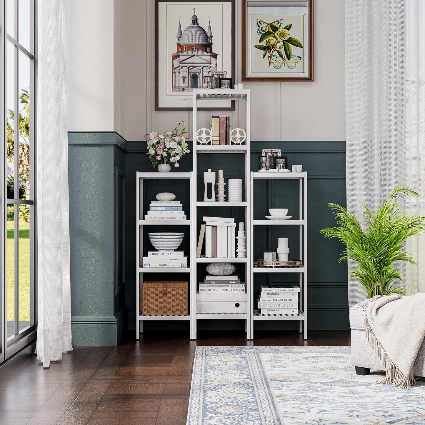 SMIBUY Bathroom Storage Shelf, 5-Tier Bamboo Rack Organizer, Multifunctional Shelving Unit for