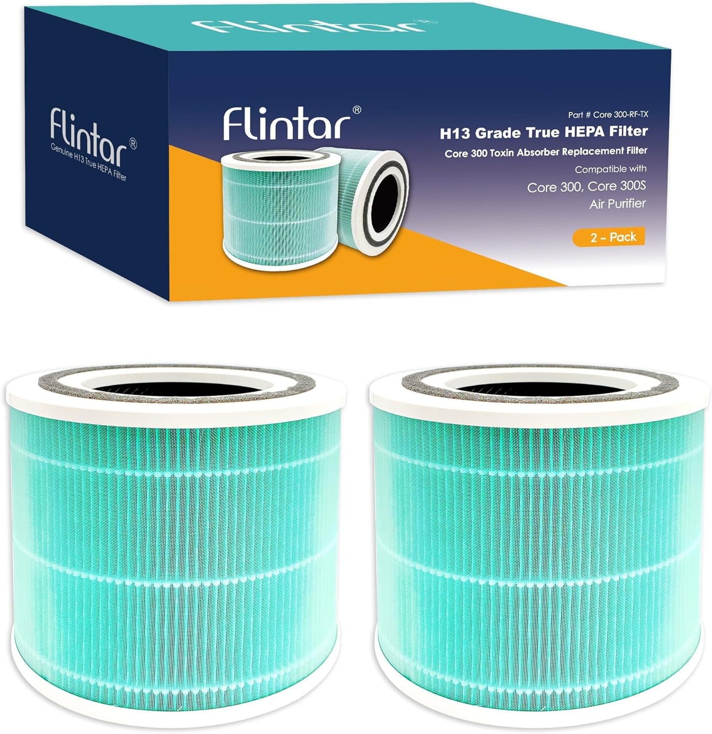 Flintar Core 300 Toxin Absorber Replacement Filters, Made in TAIWAN, Compatible with LEVOIT Core