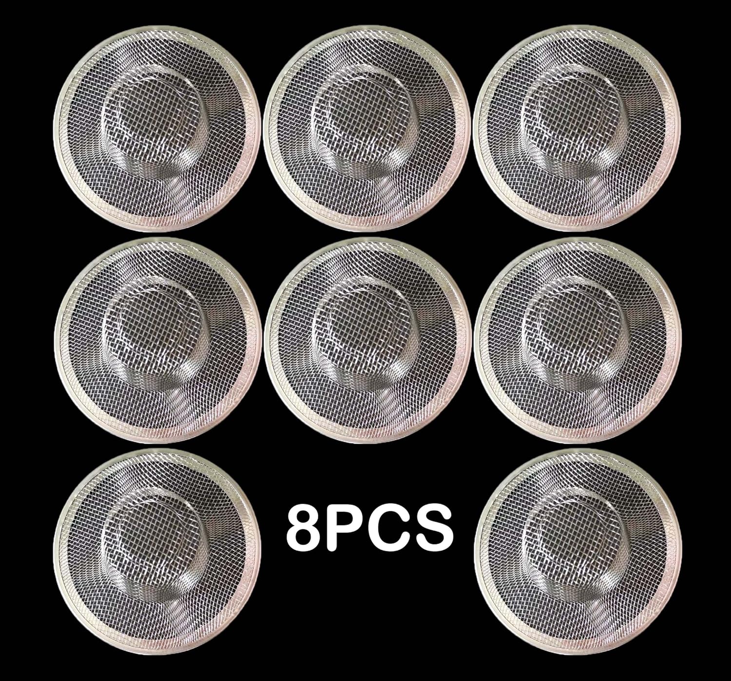 8PCS Metal Mesh Kitchen Sink Strainer, 3.54" Stainless Steel Slop Basket Filter Trap, Mesh Sink