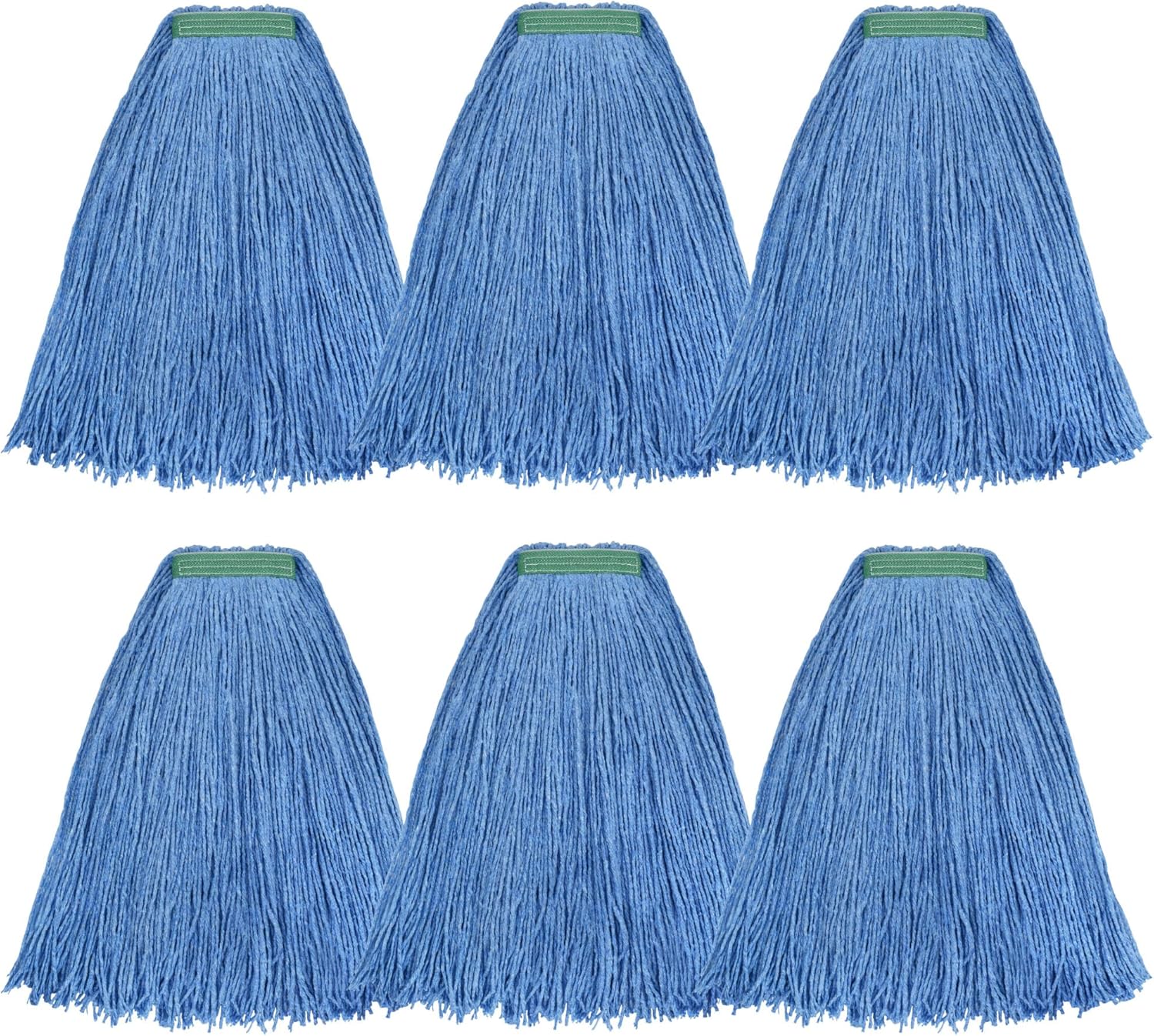 Matthew Cleaning 24oz 6Pack Cotton Floor Mop,Cotton Looped-Open String Heavy Duty String Refills