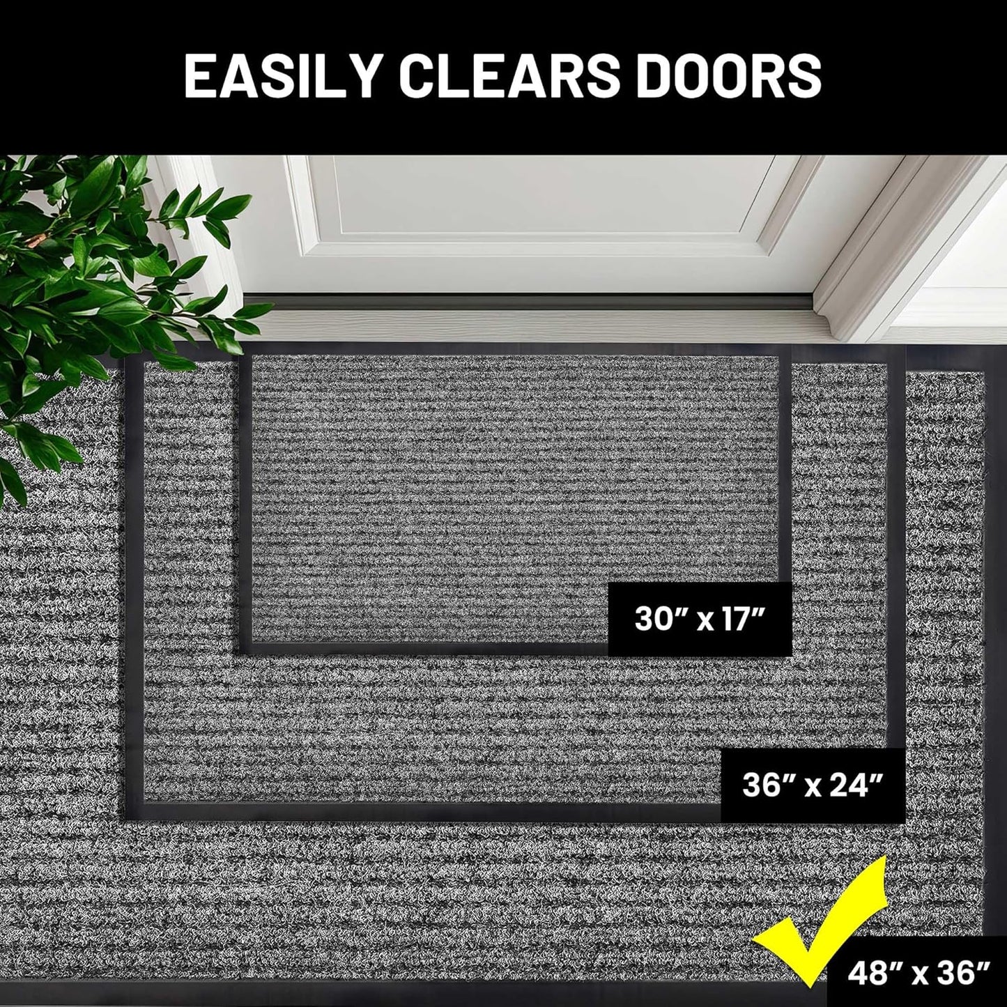 Sierra Concepts Front Door Mat X-Large Welcome Floor Mats - Entryway Indoor Outdoor Entrance