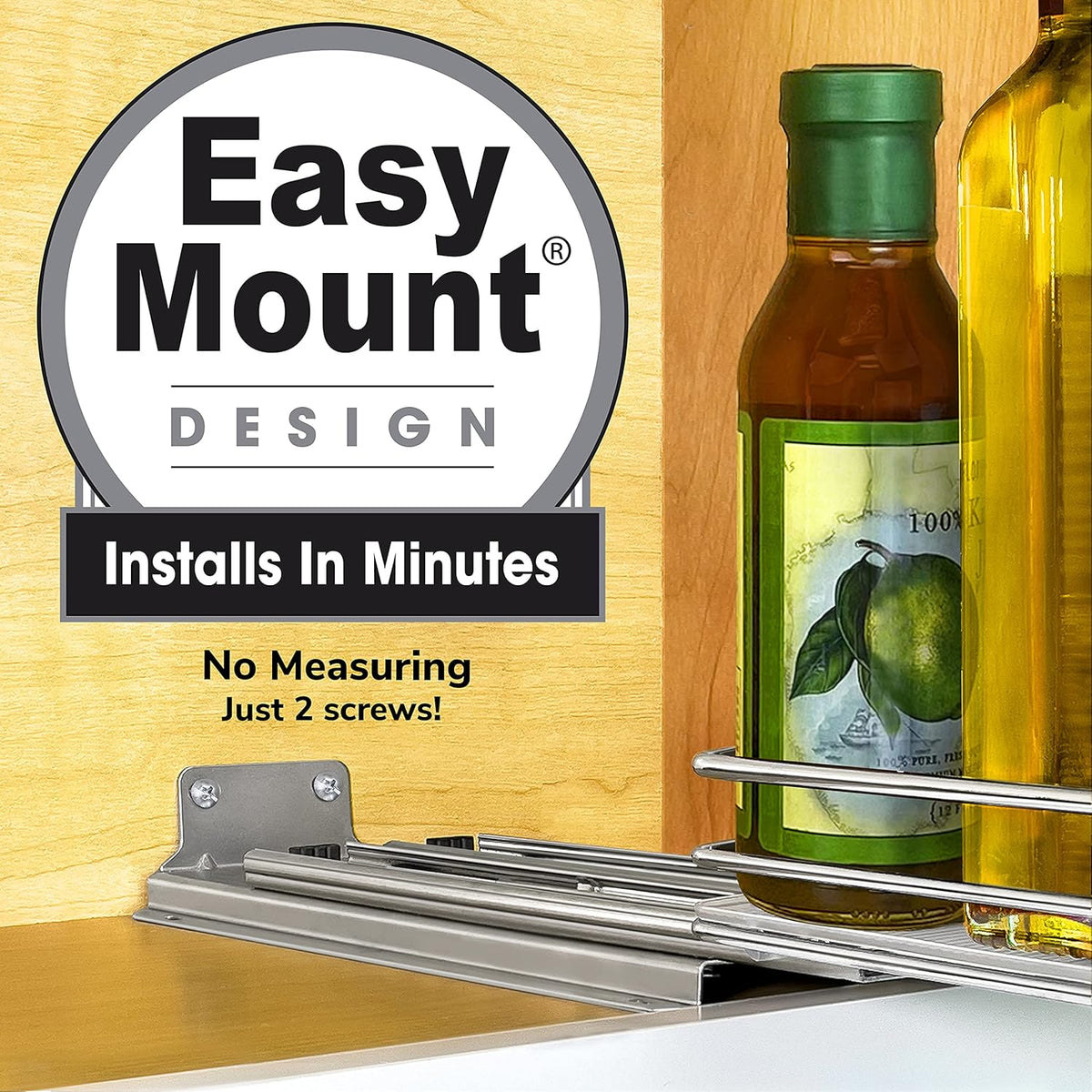 LYNK PROFESSIONAL® Pull Out Spice Rack Organizer for Inside Kitchen Cabinets - 6-1/4 inch Wide
