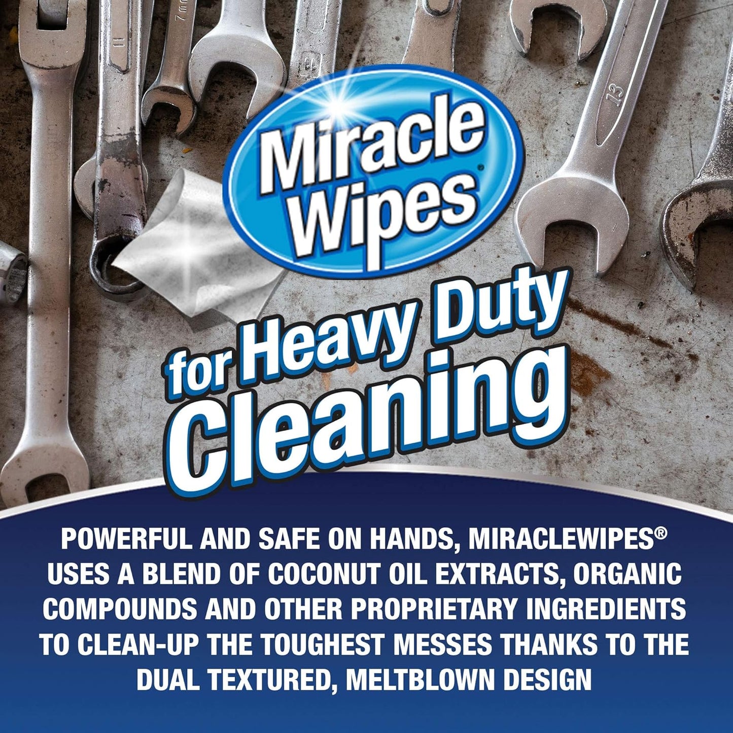 MiracleWipes for Heavy Duty Cleaning (90 Count) - All Purpose Cleaner, Kitchens, Bathrooms