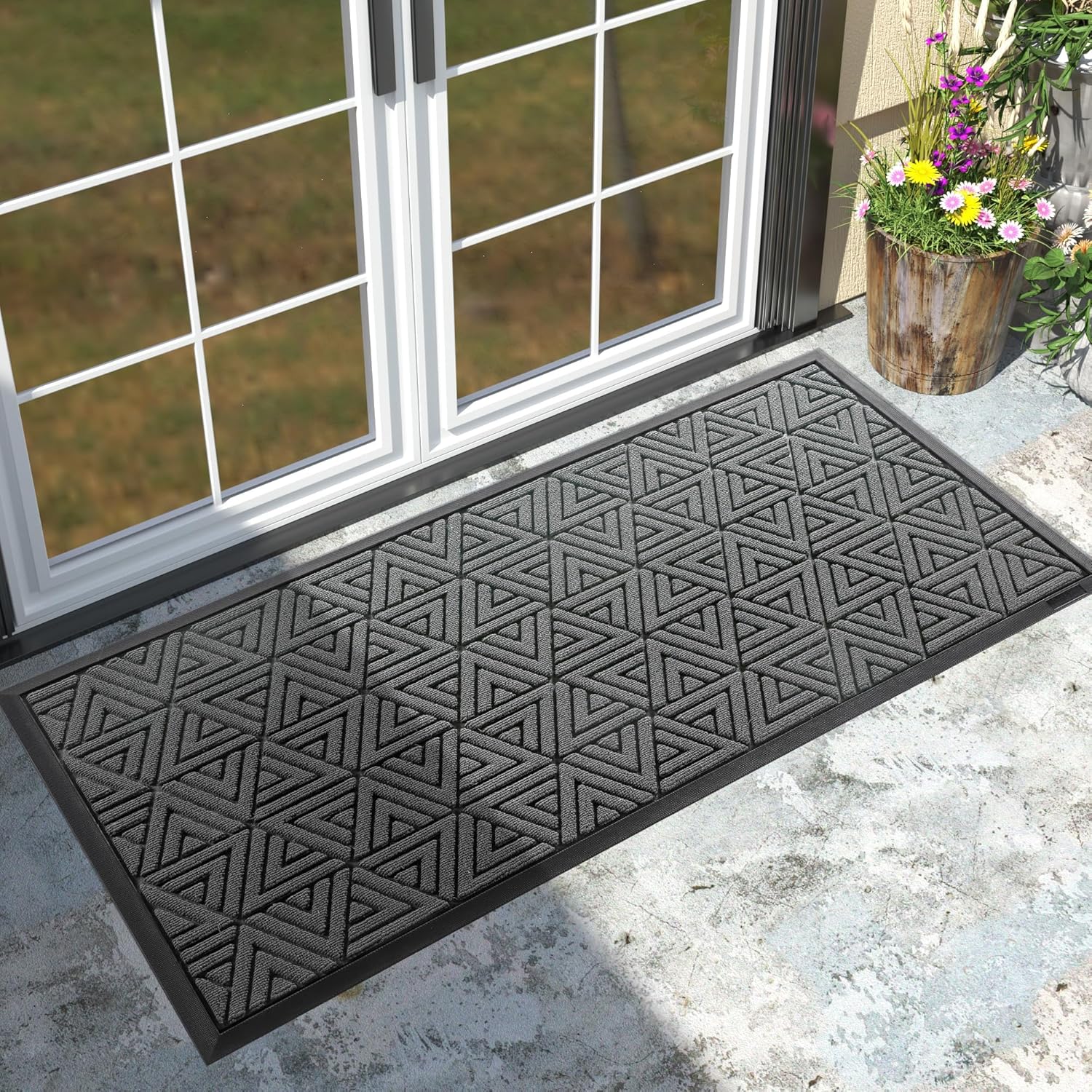Yimobra Large Door Mat 47x24, All-Weather Waterproof Non-Slip Welcome Matt Outdoor, Heavy Duty Non