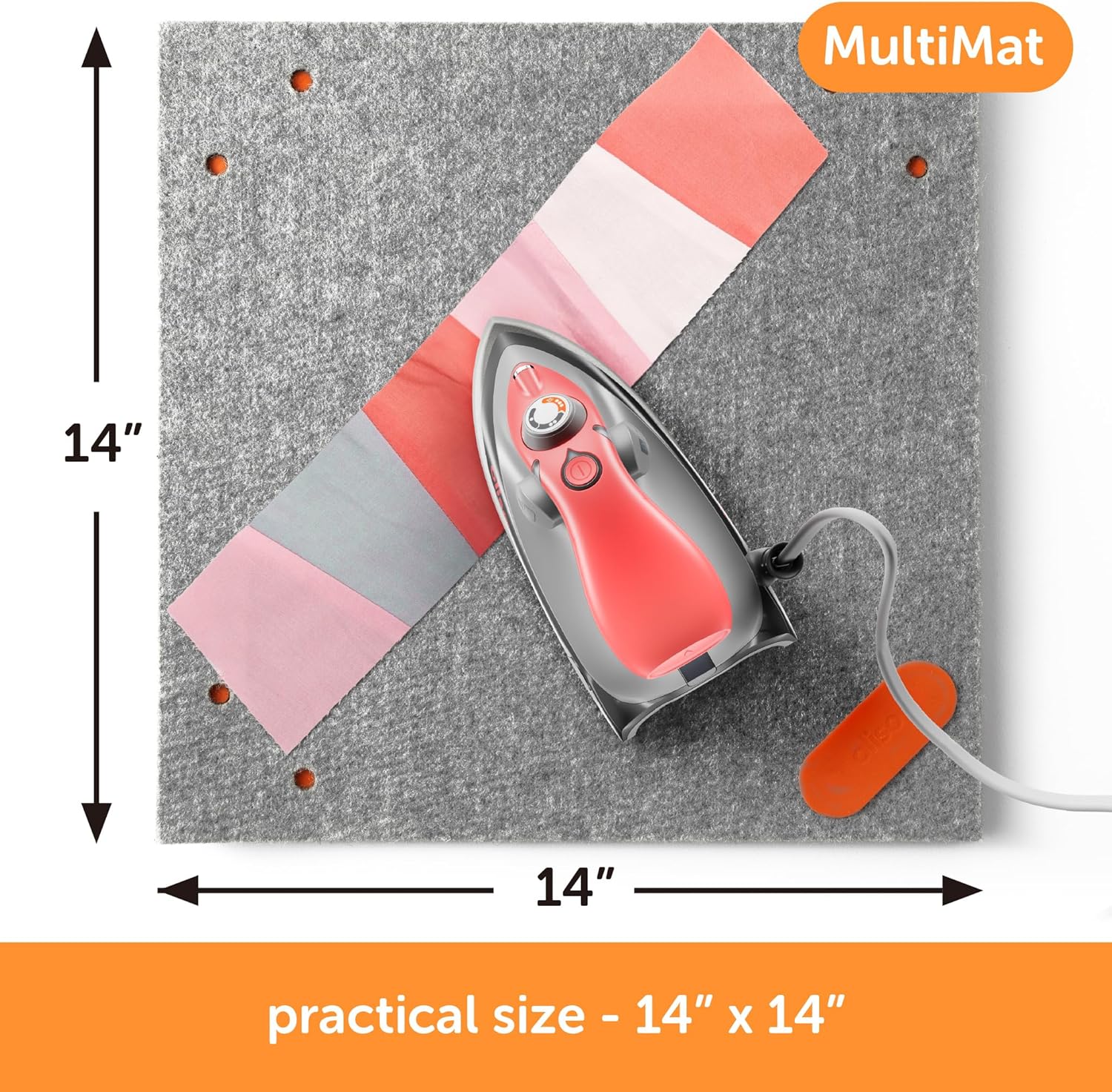 oliso MultiMat Wool Pressing Pad – 100% New Zealand Wool, 14" x 14", ½" Thick – Ideal for Quilting
