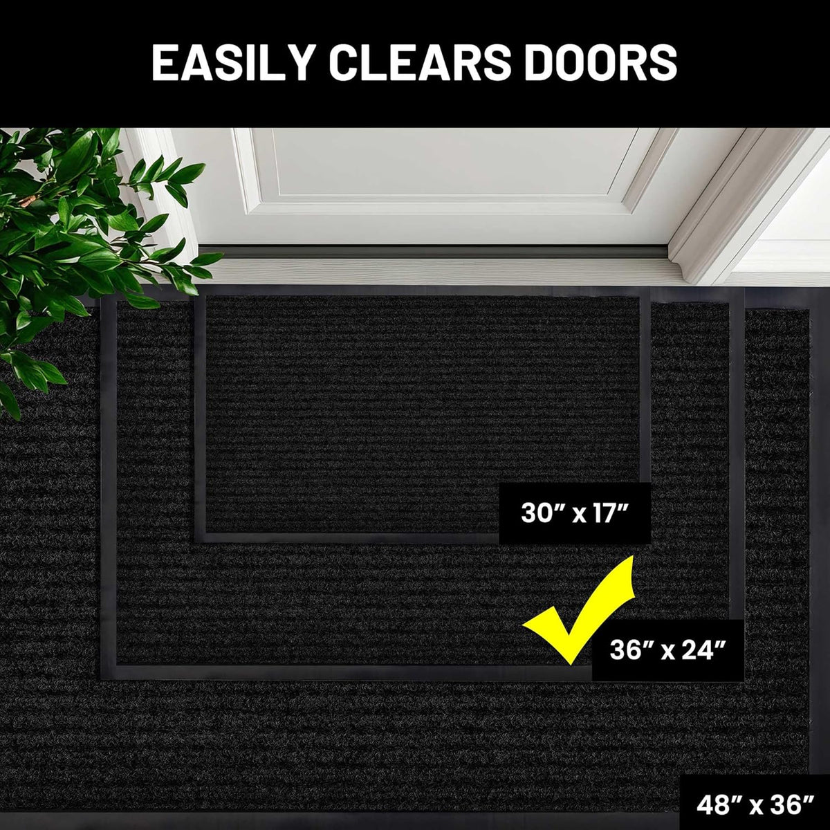 Sierra Concepts 2-Pack Front Door Mat - Large 36 x 24 Welcome Indoor Outdoor Entryway Mats for Shoe