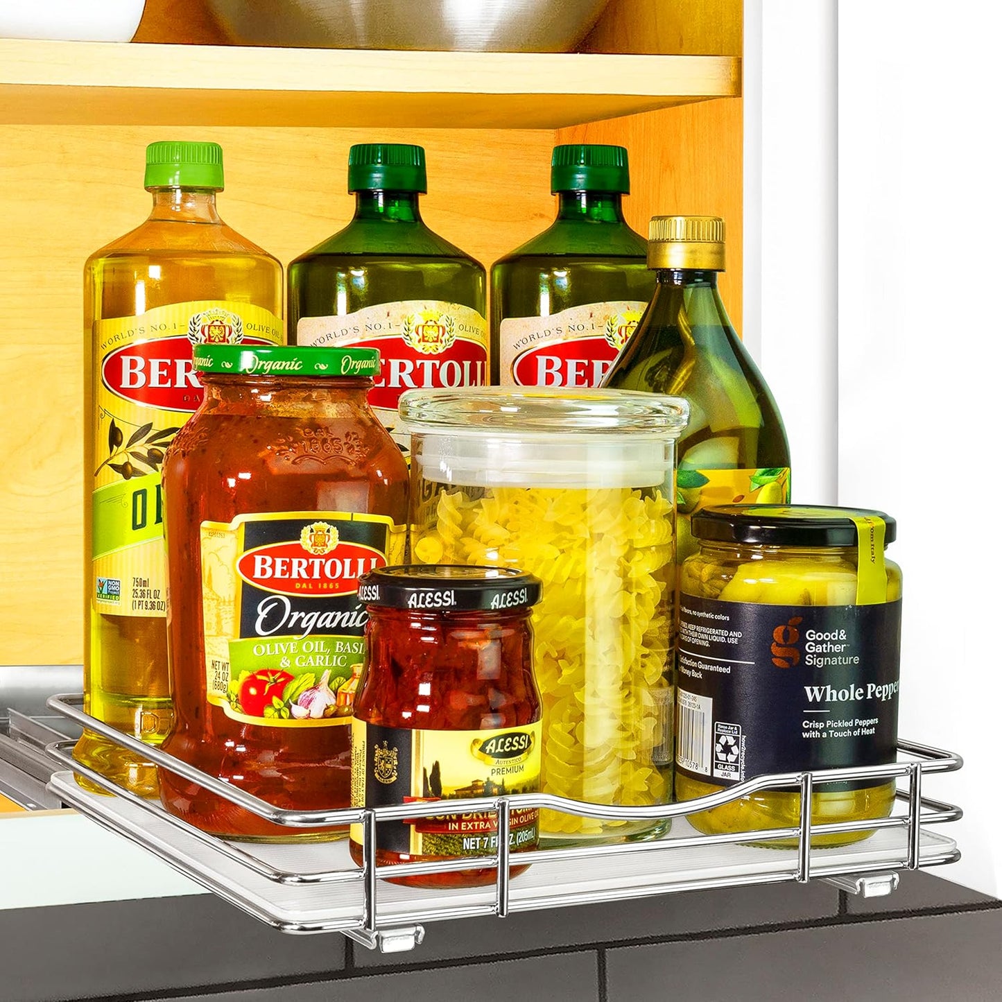 LYNK PROFESSIONAL® Pull Out Spice Rack Organizer for Inside Kitchen Cabinets - 10-1/4 inch Wide