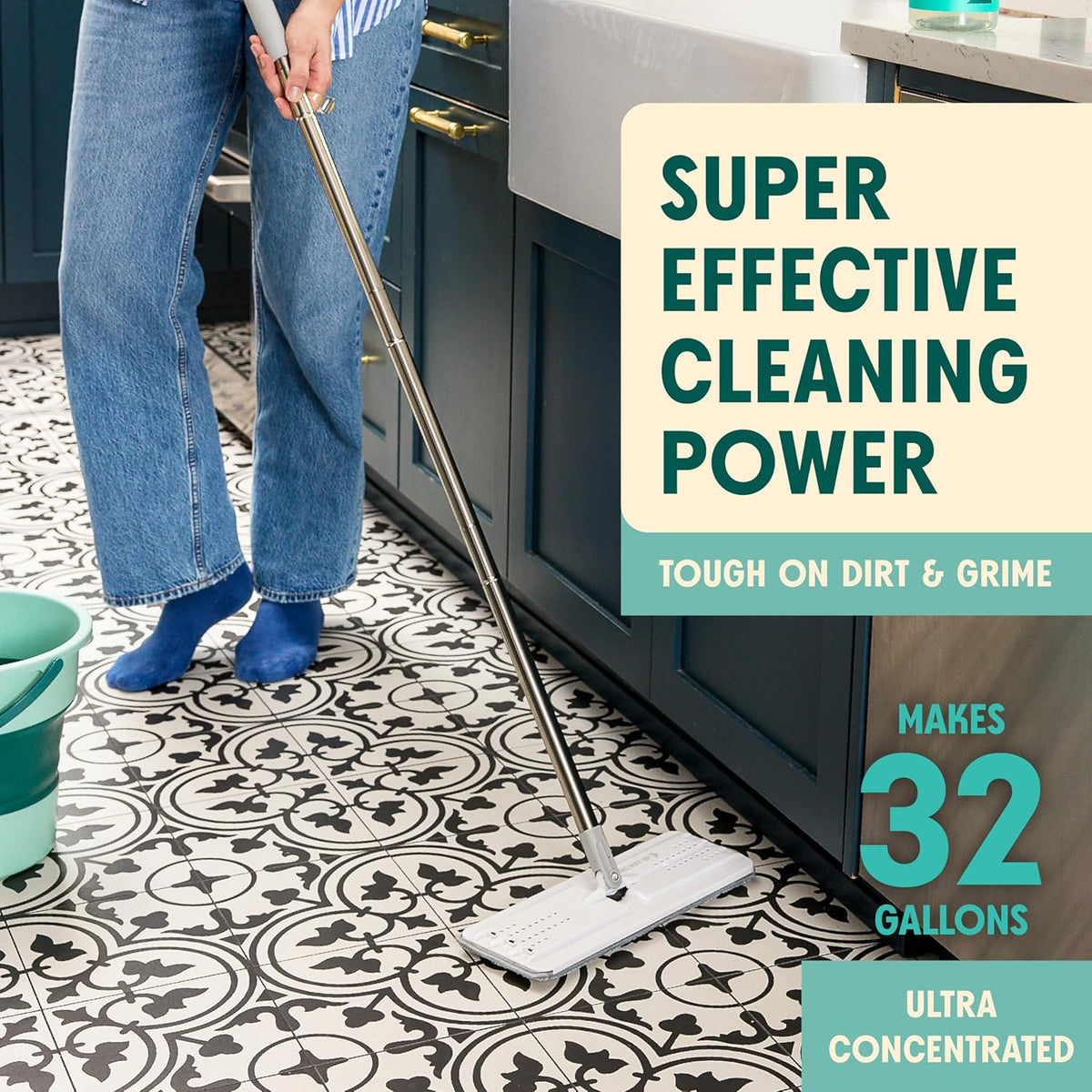 Aunt Fannie's Ultra Concentrated Floor Cleaner Vinegar Wash, Multi-Surface Solution For Mopping