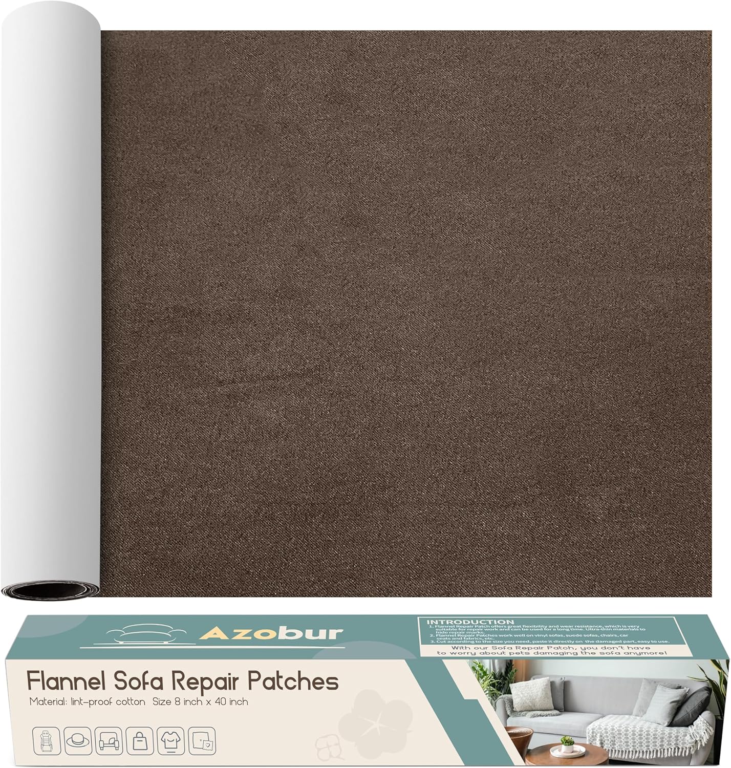 Azobur Sofa Fabric Repair Patch, Oversized Microfiber Patch，Self Adhesive Fabric Sofa Patch Repair