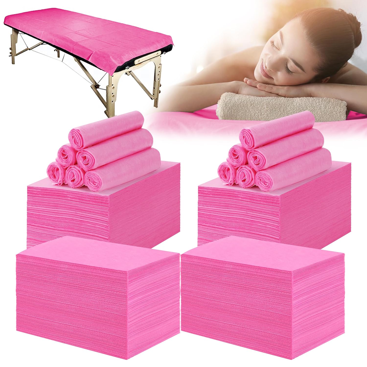 400 Pcs Disposable Bed Sheets 31" x 71" Massage Table Sheets Non Woven Fabric SPA Bed Cover