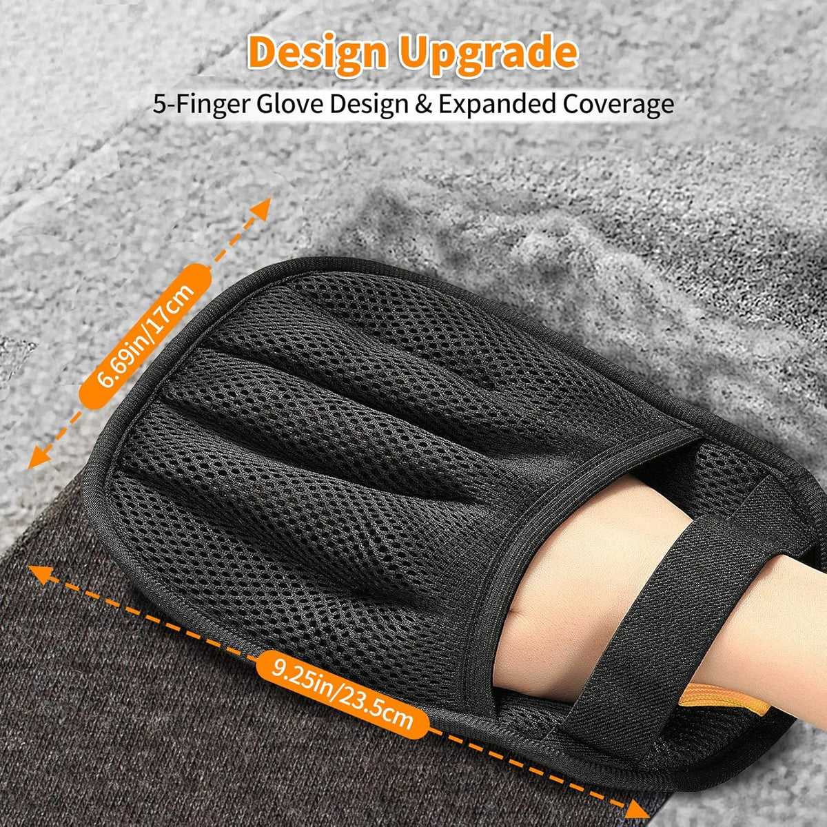 2Pcs Pet Hair Removal Glove for Cats & Dogs, 2025 Newly Upgraded Five-Finger Electrostatic Pet Hair