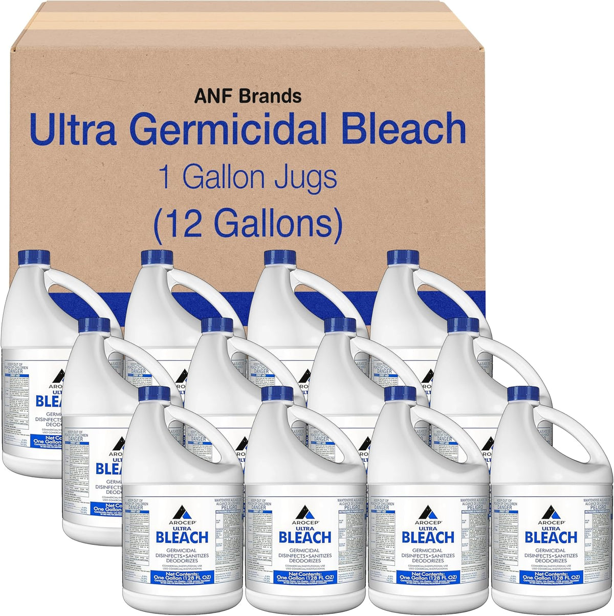 (12 Pack) Kik Ultra Bleach, 1 Gallon Jugs and Cleaning sponge (KIK8635042CT)
