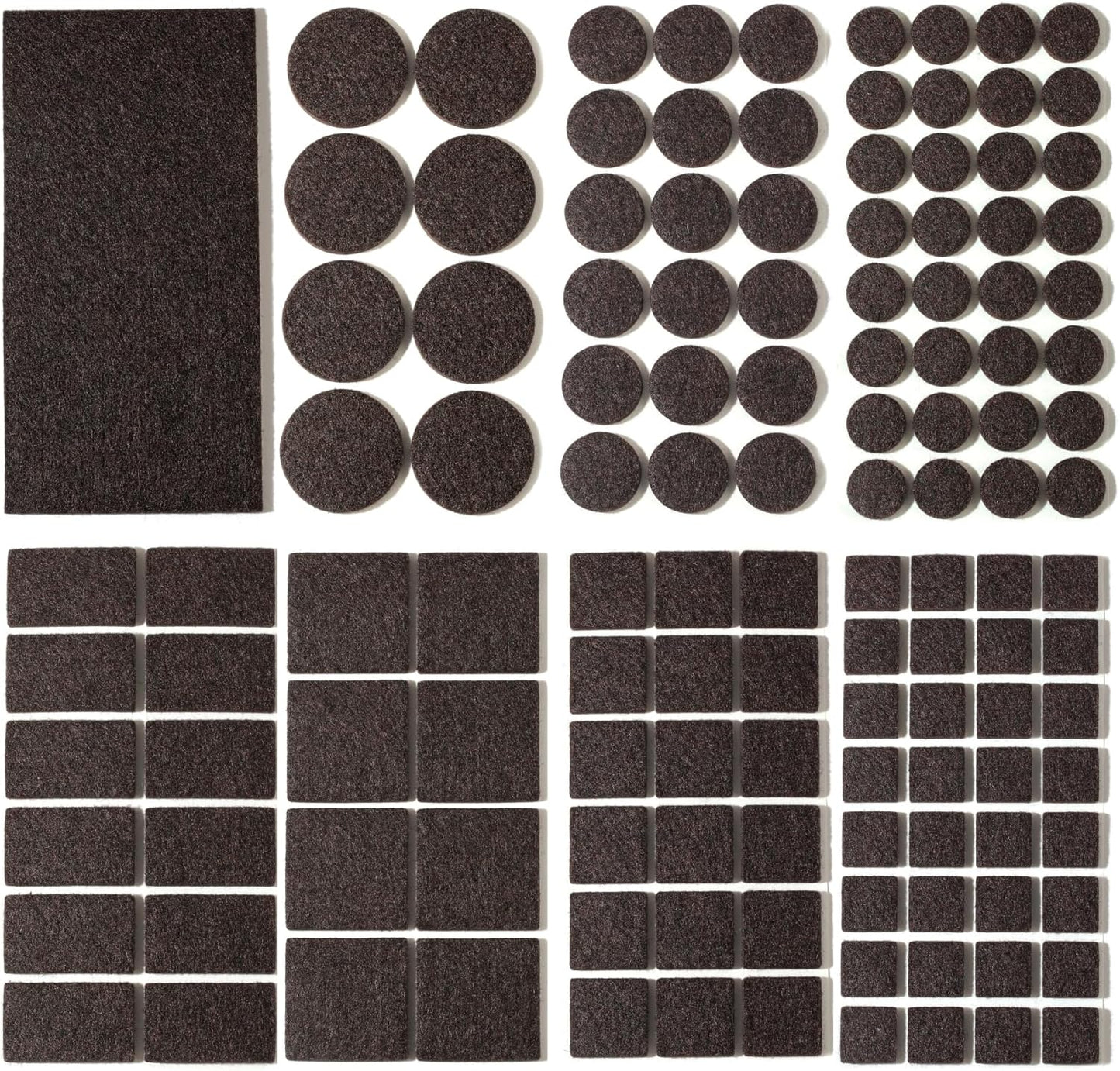 Felt Furniture Pads for Hardwood Floors 129 Piece, Furnigear Anti Scratches Felt Pads for Round