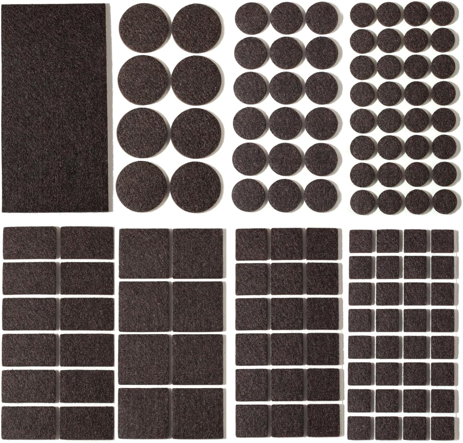 Felt Furniture Pads for Hardwood Floors 129 Piece, Furnigear Anti Scratches Felt Pads for Round