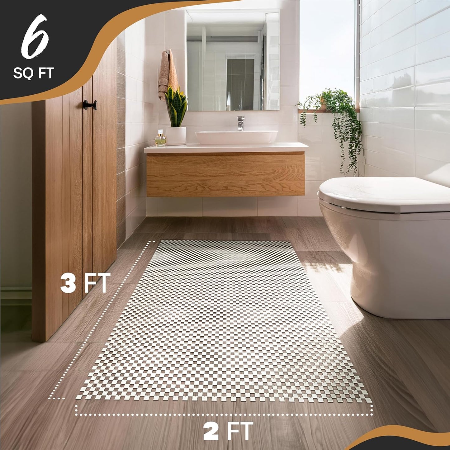 Nevlers 2 Ft x 3 Ft Rug Gripper Pad | Non Slip Rug Pads for Hardwood Floors & Other Surfaces | Open