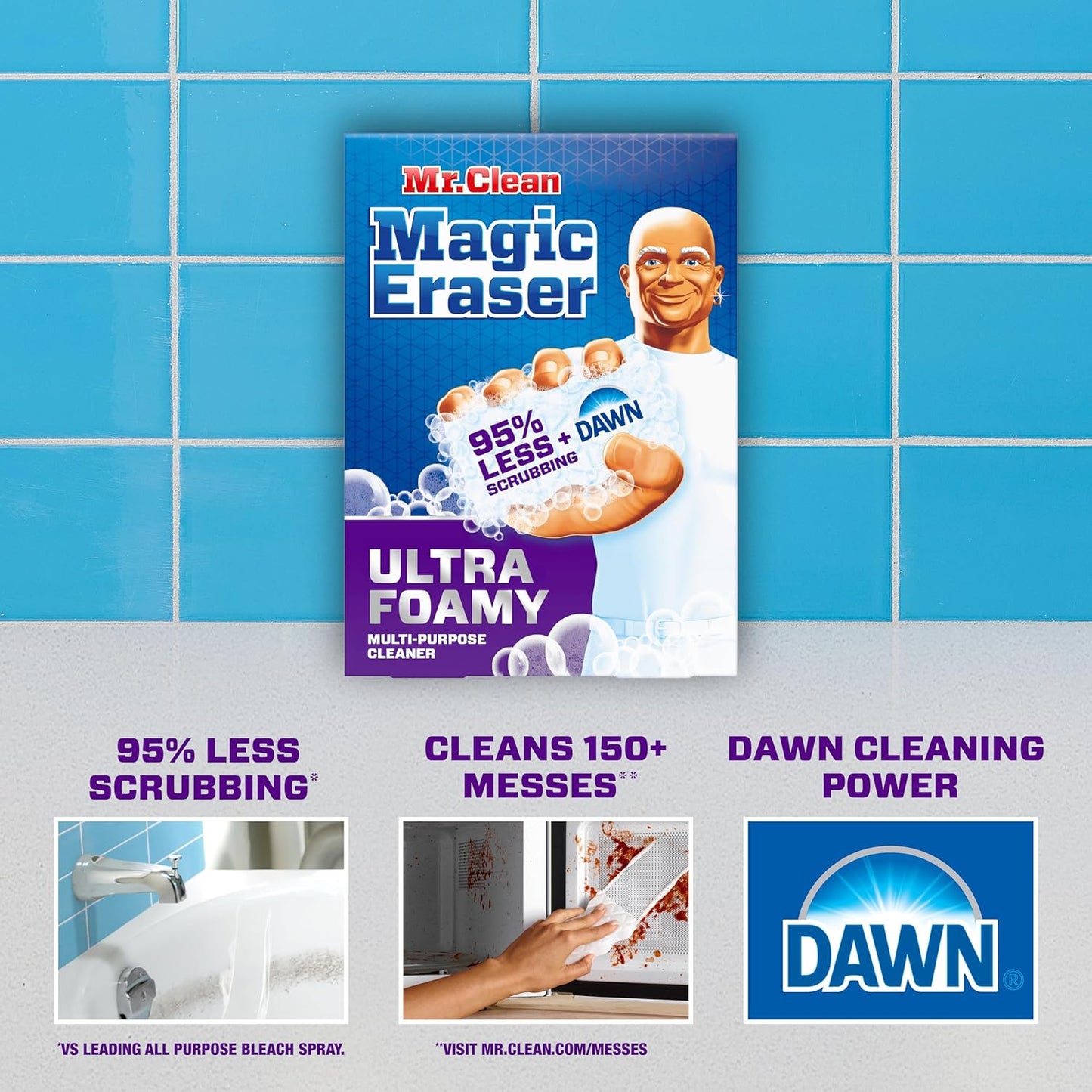 Mr. Clean Magic Eraser Foaming Sponge, All Purpose Cleaner, Dawn Cleaning Power, Wall Cleaner
