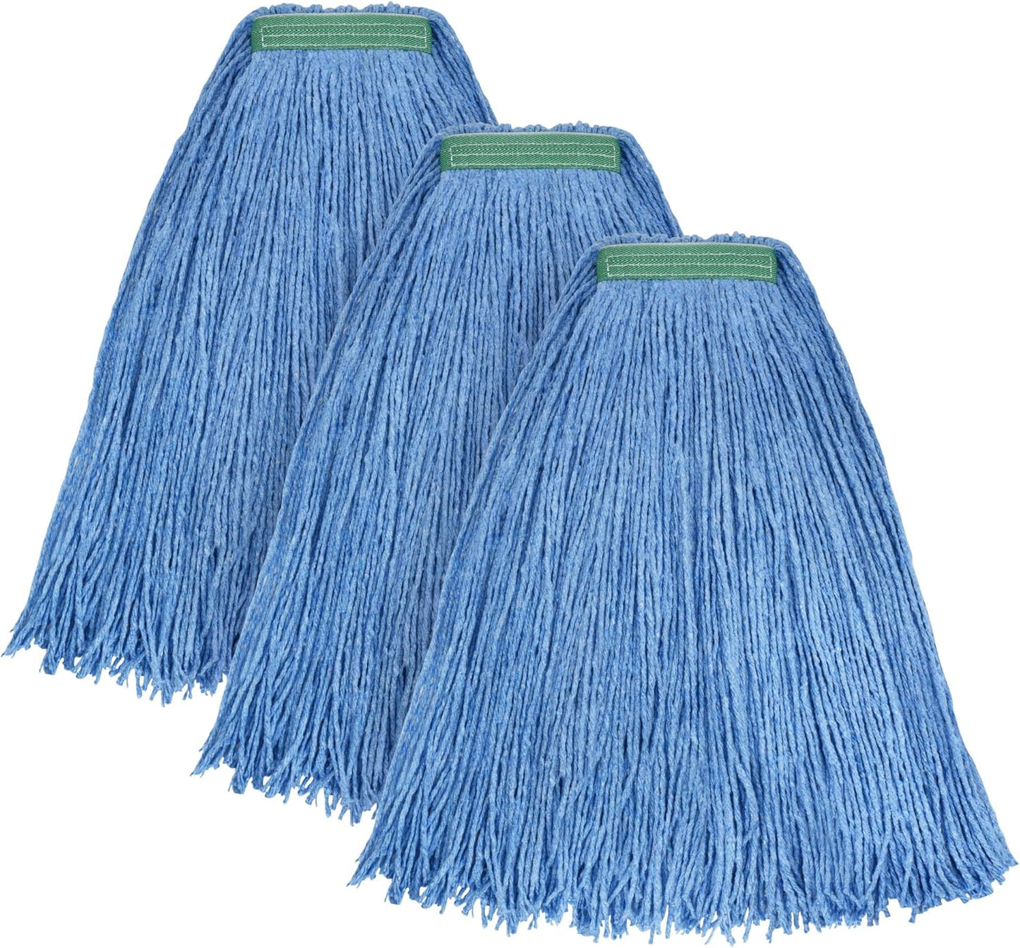 Matthew Cleaning 20oz 3Pack Cotton Floor Mop,Cotton Looped-Open String Heavy Duty String Refills