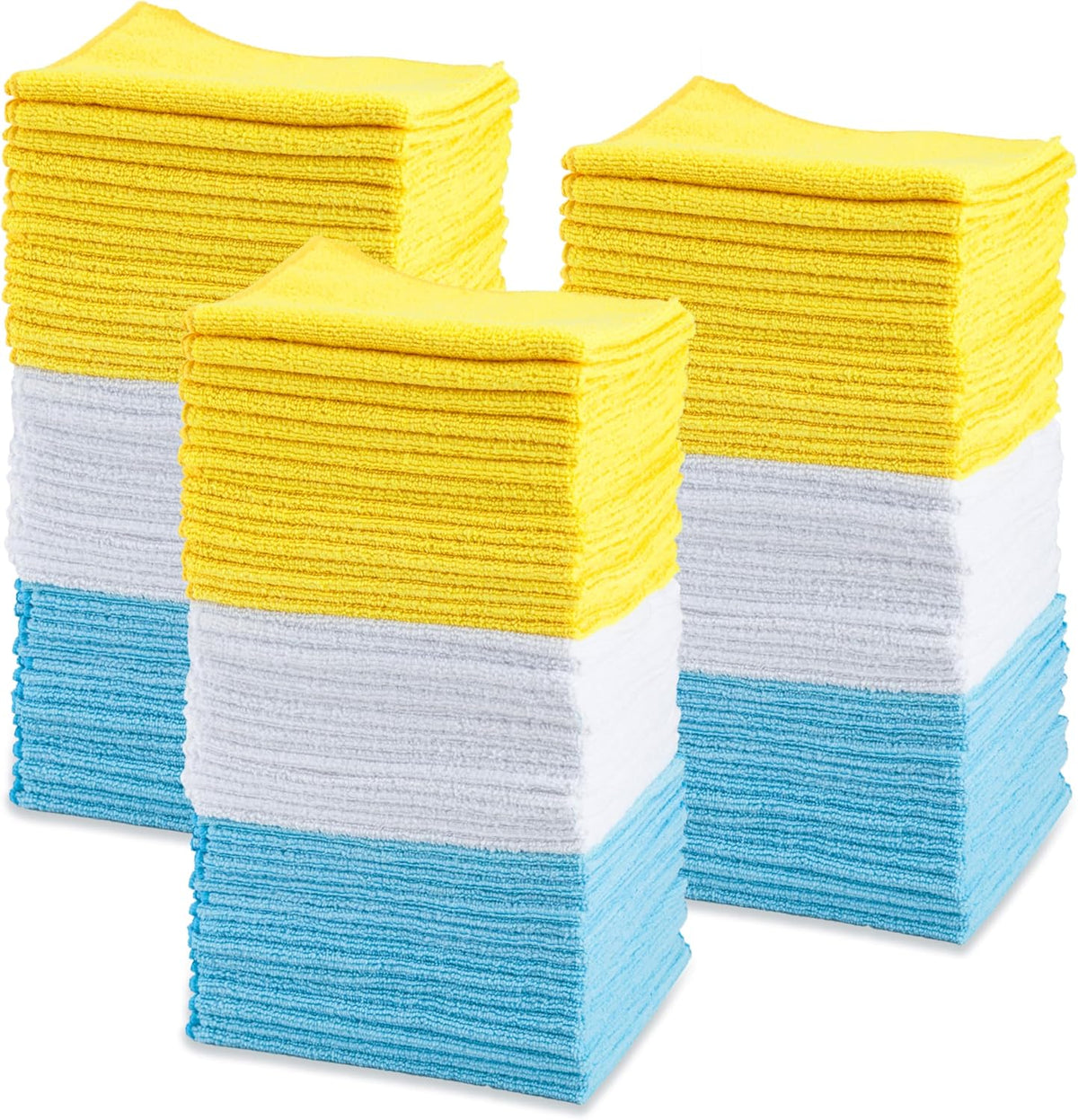 Amazon Basics Microfiber Cleaning Cloths for Cars, Non-Abrasive, Highly Absorbent, Lint and