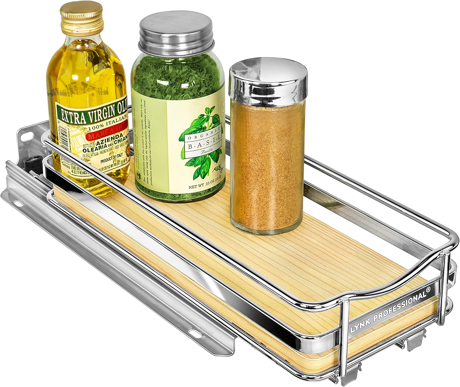 LYNK PROFESSIONAL® Élite™ Pull Out Spice Rack Organizer for Inside Kitchen Cabinets - 4-1/4 inch