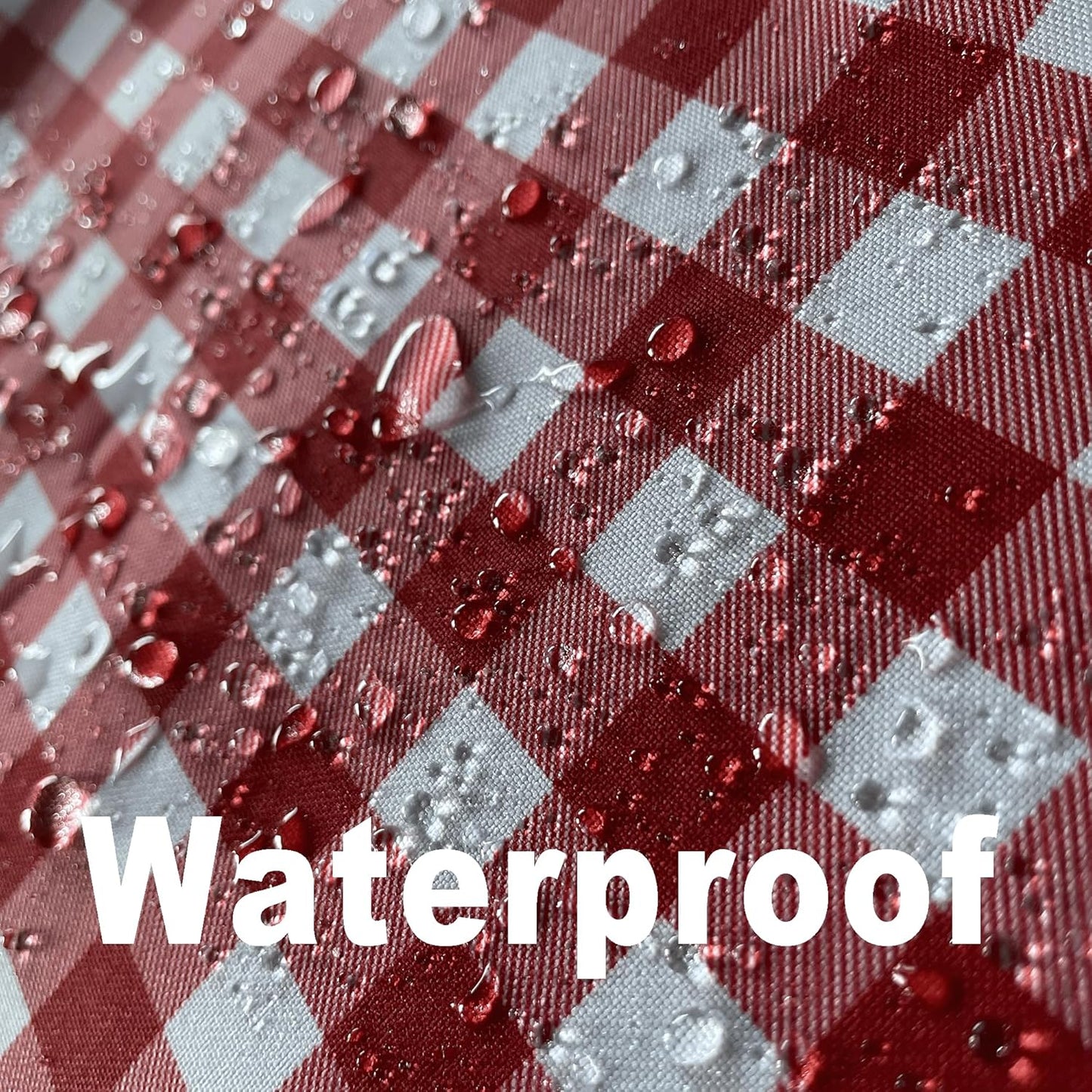 Classic Gingham Tablecloth Fabric - Oblong 58x120 Water Resistant Chequered Pattern Table Cloth for