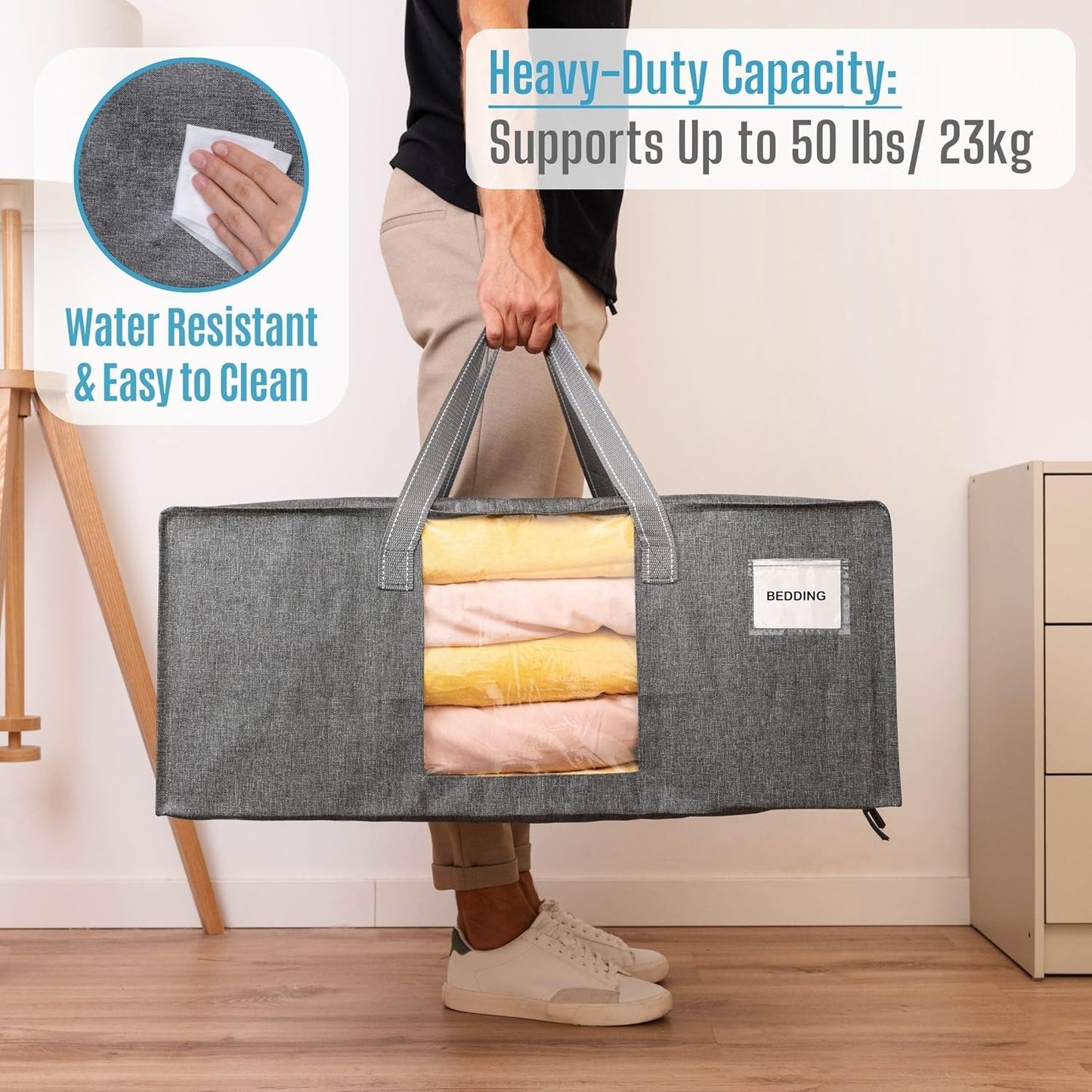VENO 10 Pack Moving Bags Extra Large Storage Bags for College Move-In, Heavy-Duty Storage Totes