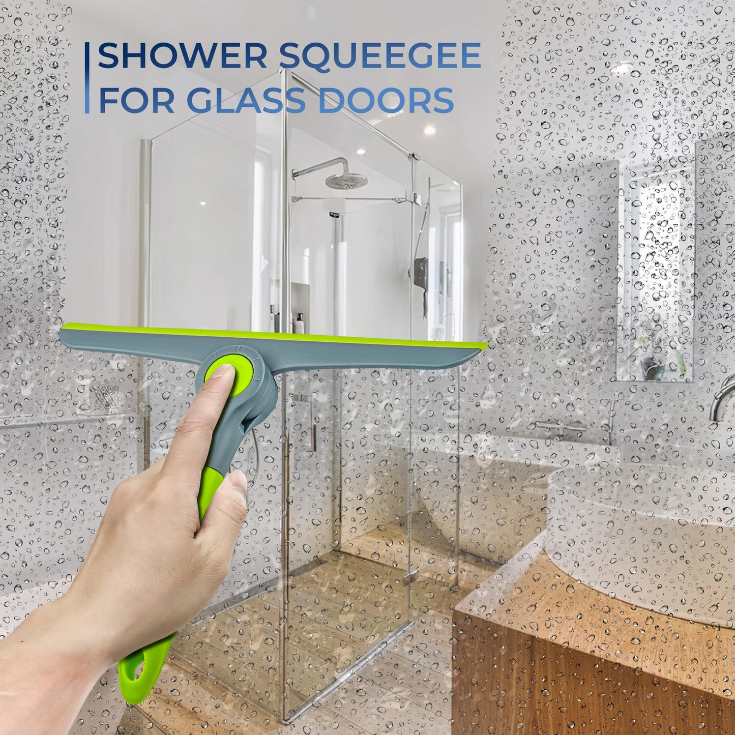 DSV Standard 10" Heavy Duty Green, Grey Window Cleaning Squeegee, Handheld Squeegee for Glass