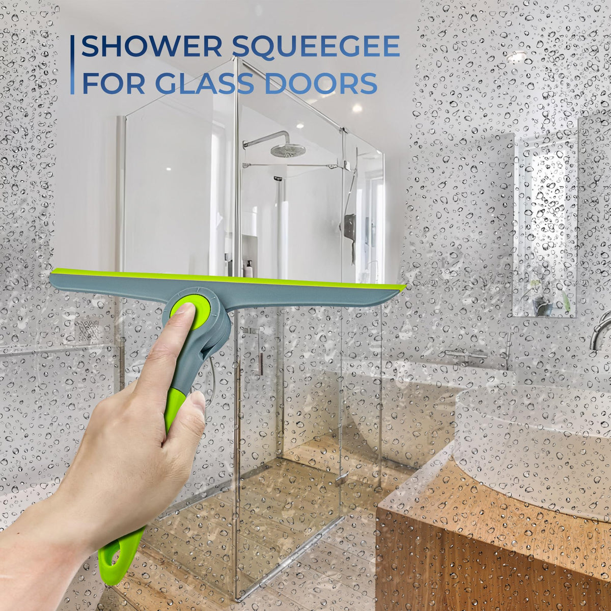 DSV Standard 10" Heavy Duty Green, Grey Window Cleaning Squeegee, Handheld Squeegee for Glass