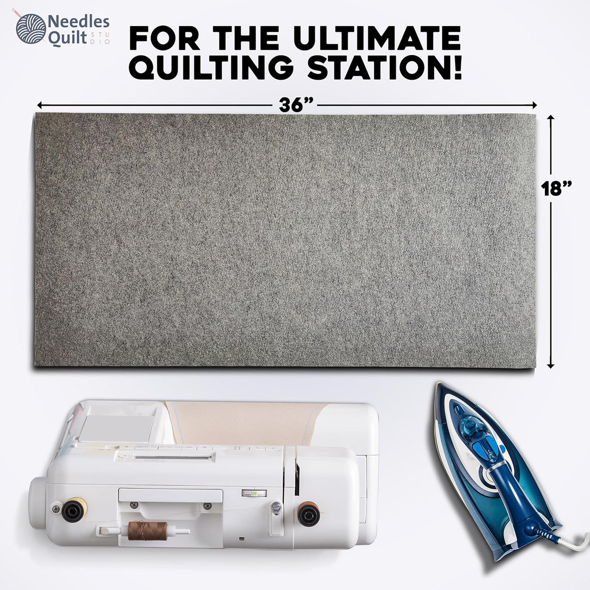36" x 18" Wool Pressing Mat for Quilting | 100% Natural New Zealand Wool Ironing Mat for Quilters |
